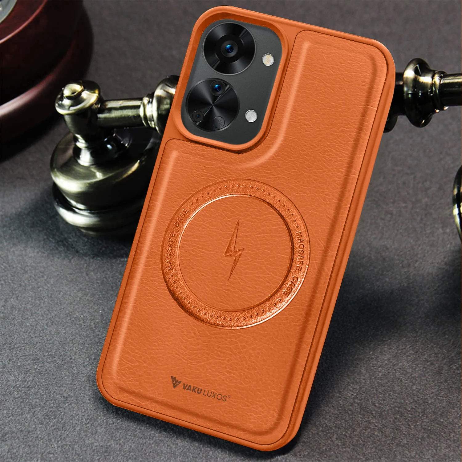 Vaku ® Oneplus Nord 2T Maxtron Leather Stitched Magnetic Magsafe Back Cover - Image 15