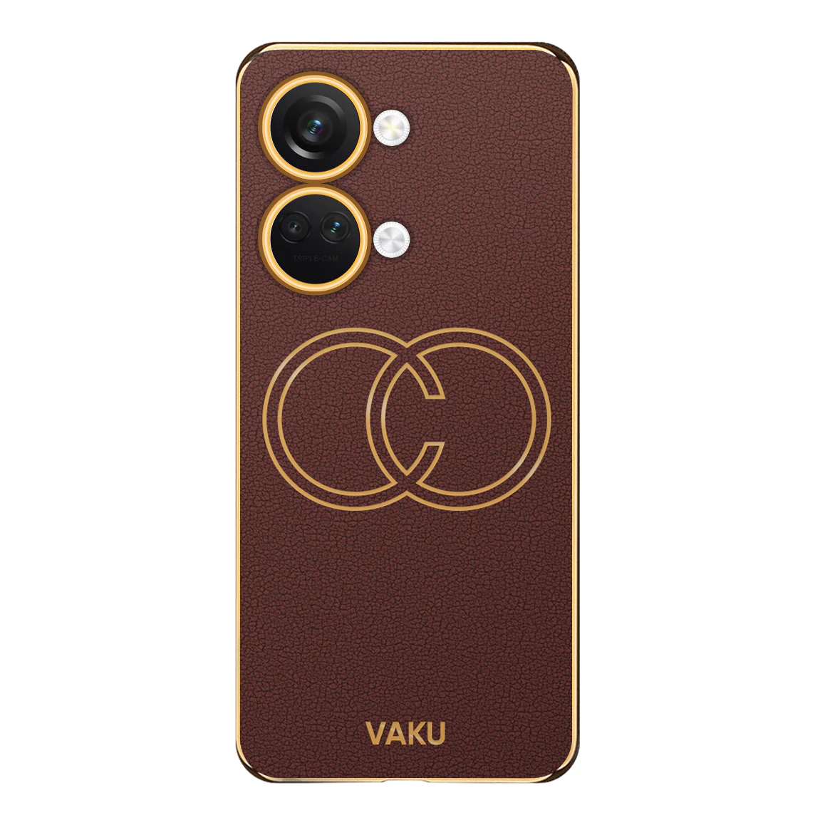 Vaku ® OnePlus Nord 3 Skylar Series Leather Stitched Gold Electroplated Soft TPU Back Cover - Image 14