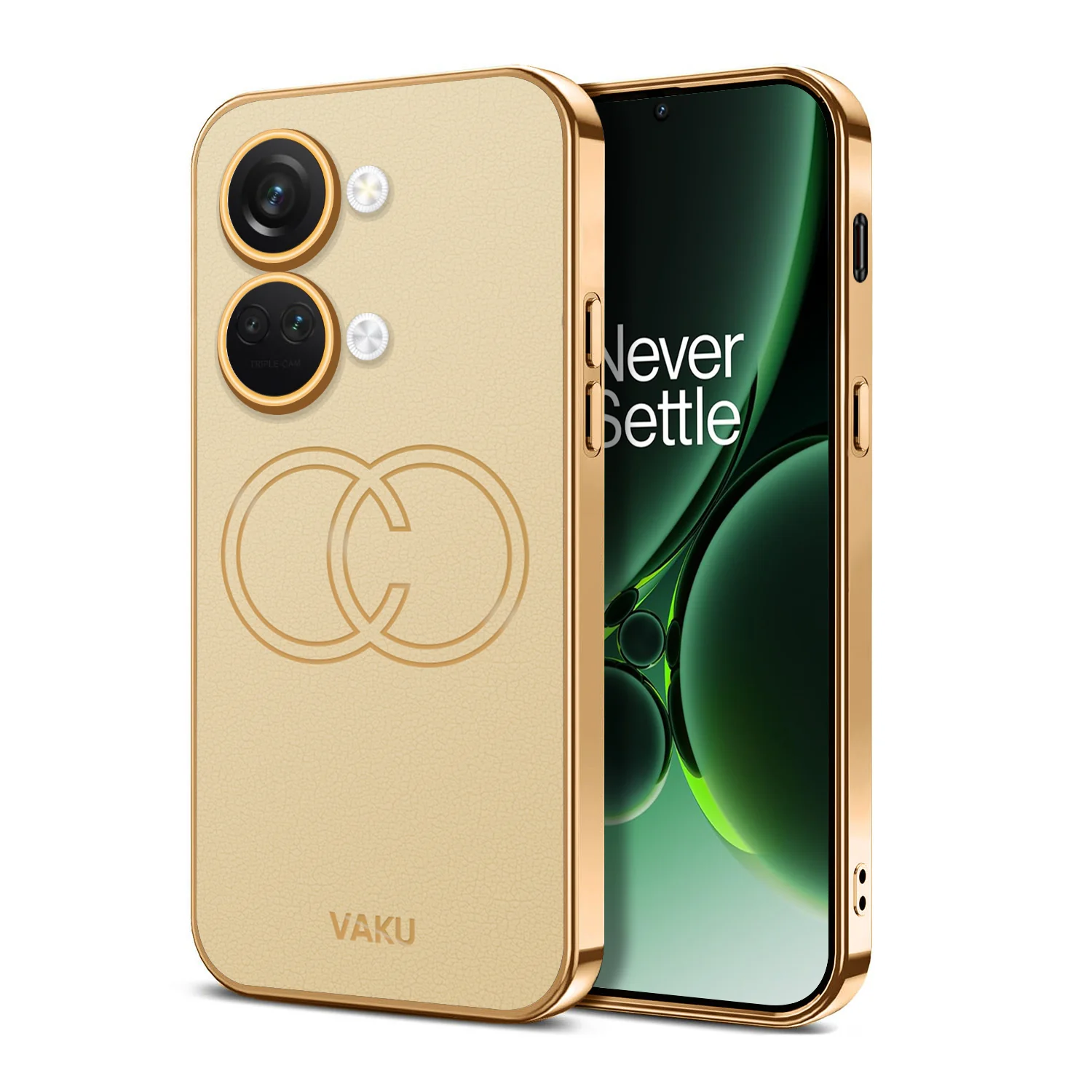 Vaku ® OnePlus Nord 3 Skylar Series Leather Stitched Gold Electroplated Soft TPU Back Cover - Image 16