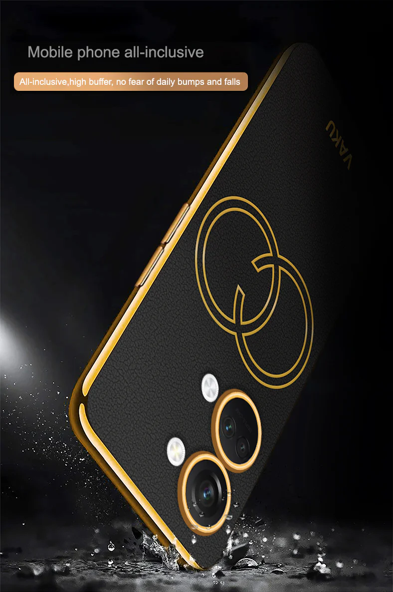Vaku ® OnePlus Nord 3 Skylar Series Leather Stitched Gold Electroplated Soft TPU Back Cover - Image 8