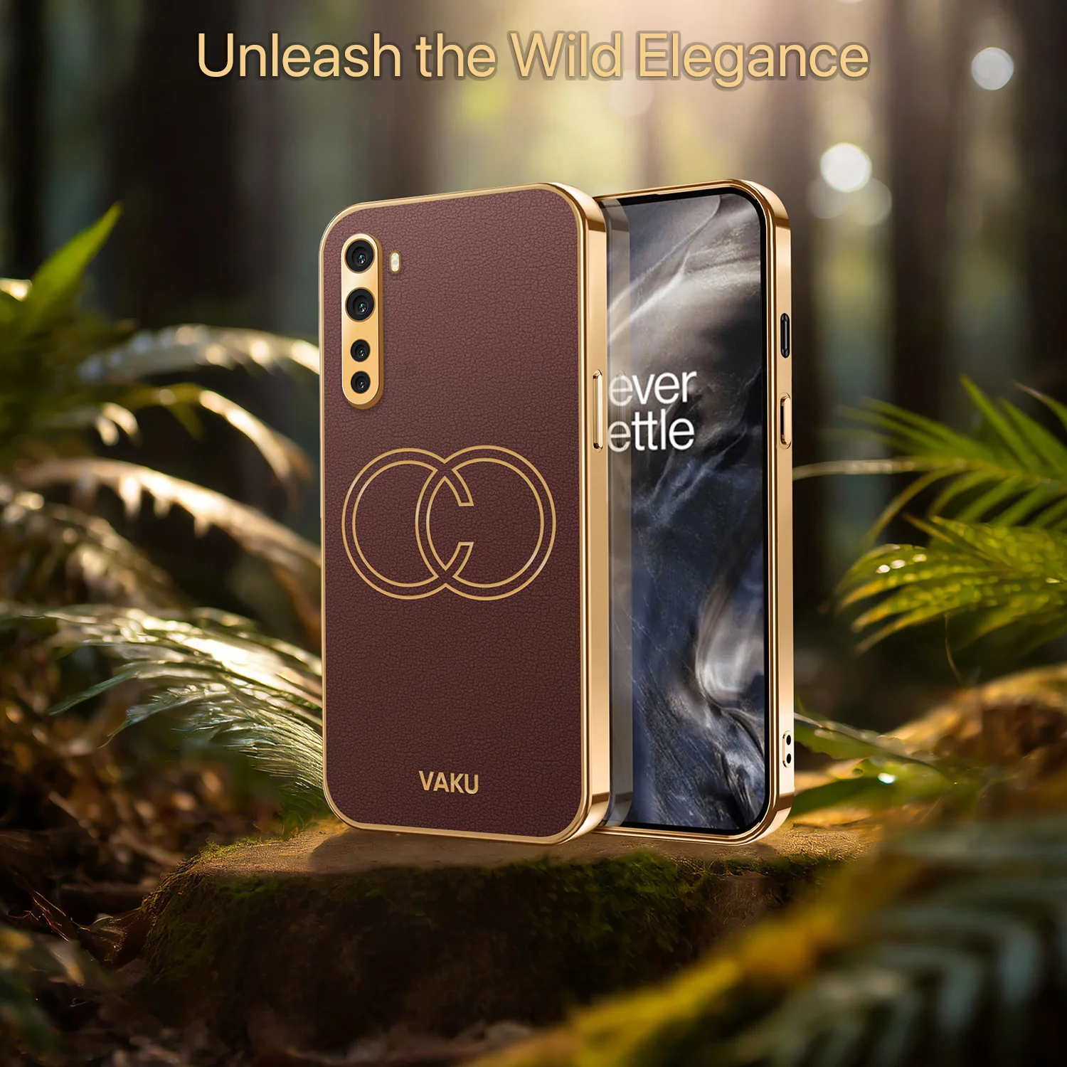 Vaku® Oneplus Nord 4G Skylar Leather Pattern Gold Electroplated Soft TPU Back Cover - Image 15