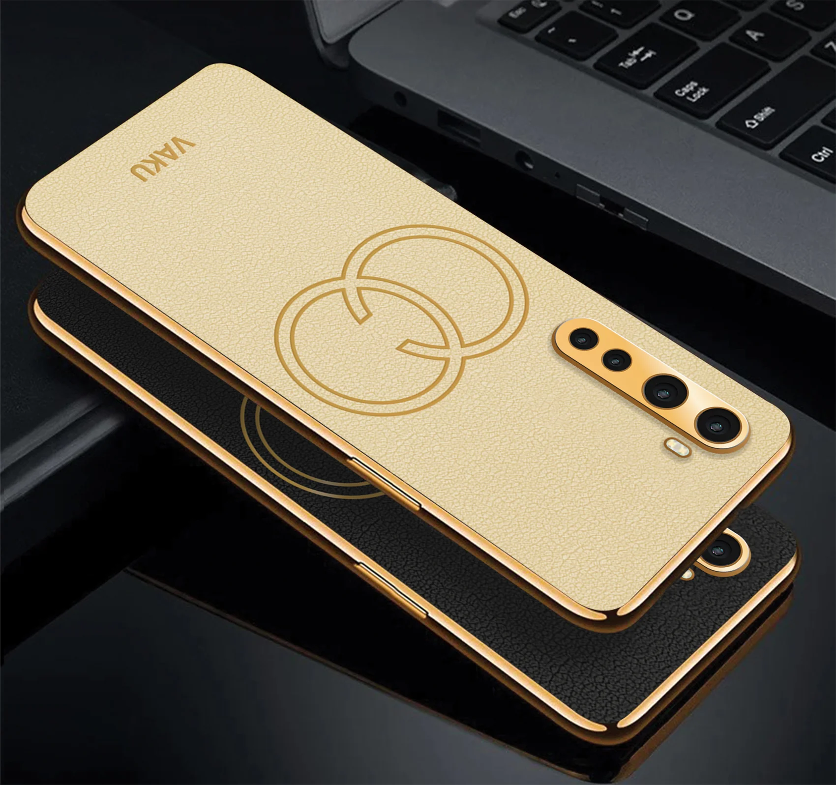 Vaku® Oneplus Nord 4G Skylar Leather Pattern Gold Electroplated Soft TPU Back Cover - Image 16