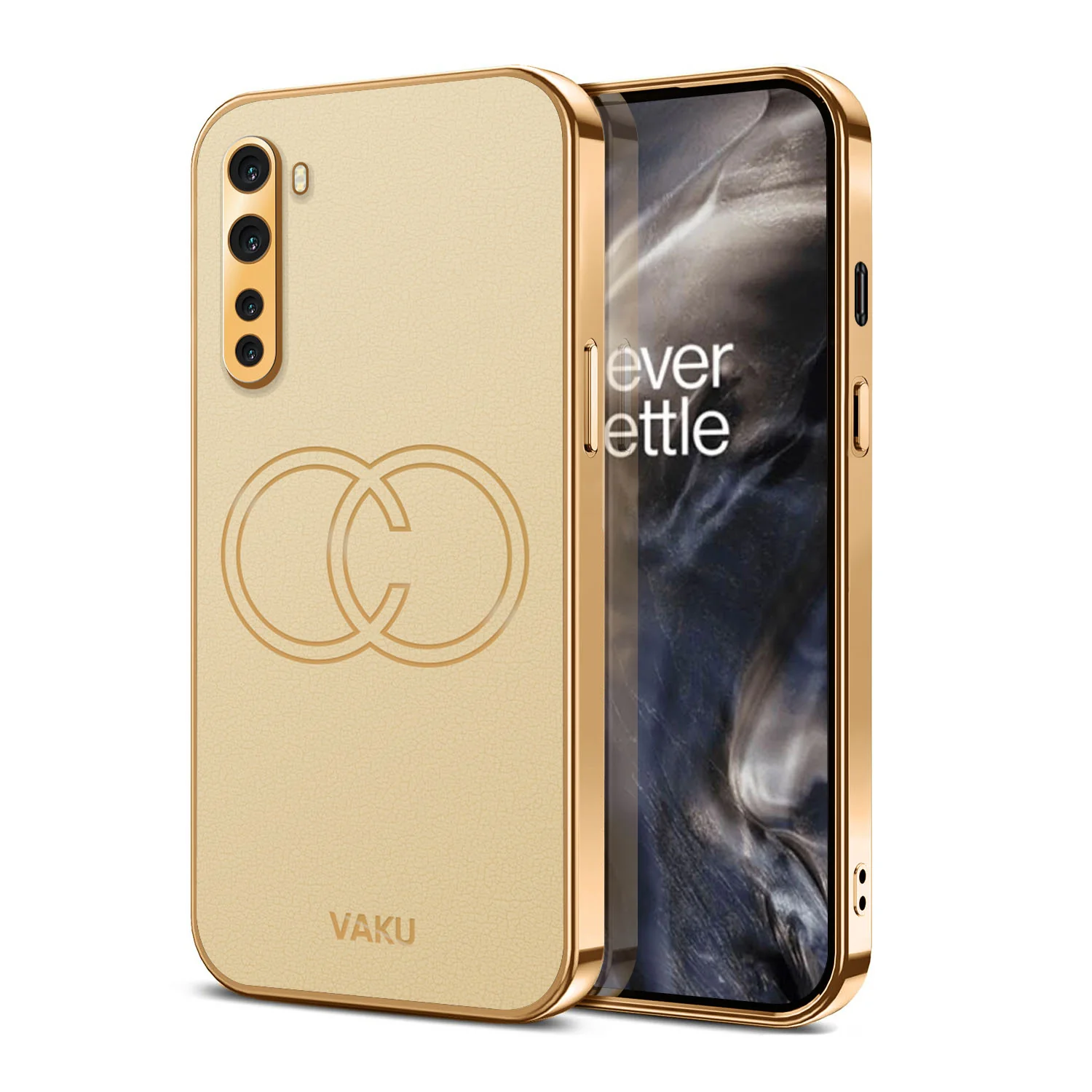 Vaku® Oneplus Nord 4G Skylar Leather Pattern Gold Electroplated Soft TPU Back Cover - Image 6