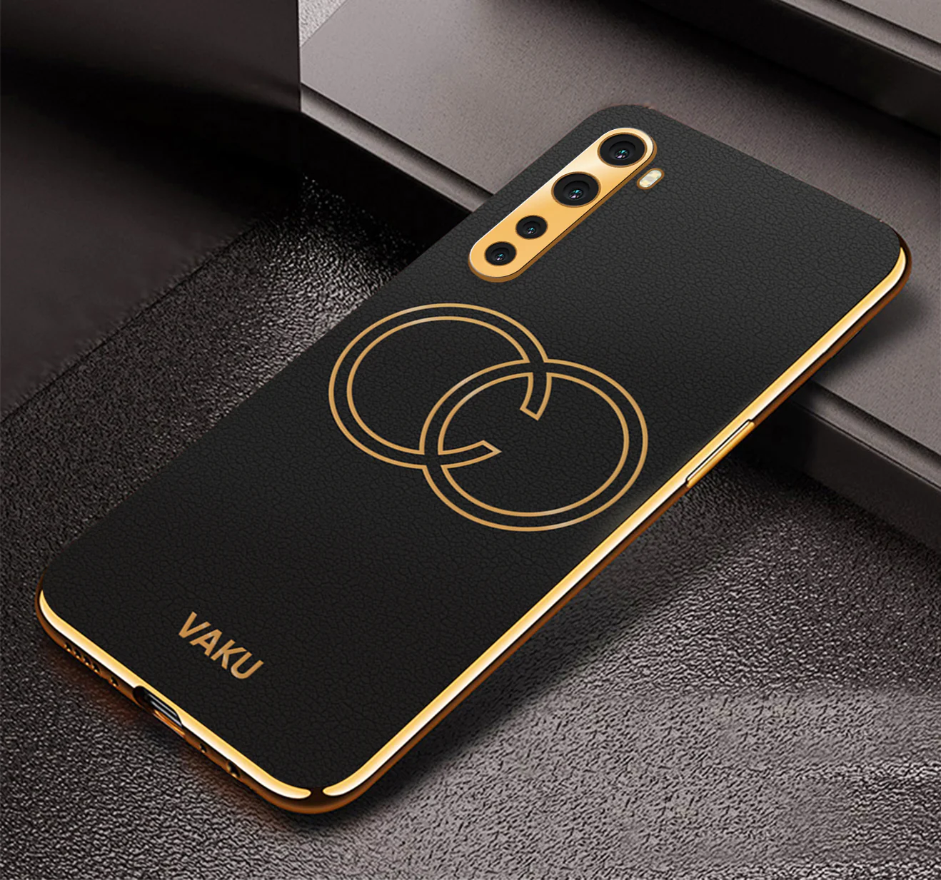 Vaku® Oneplus Nord 4G Skylar Leather Pattern Gold Electroplated Soft TPU Back Cover - Image 8
