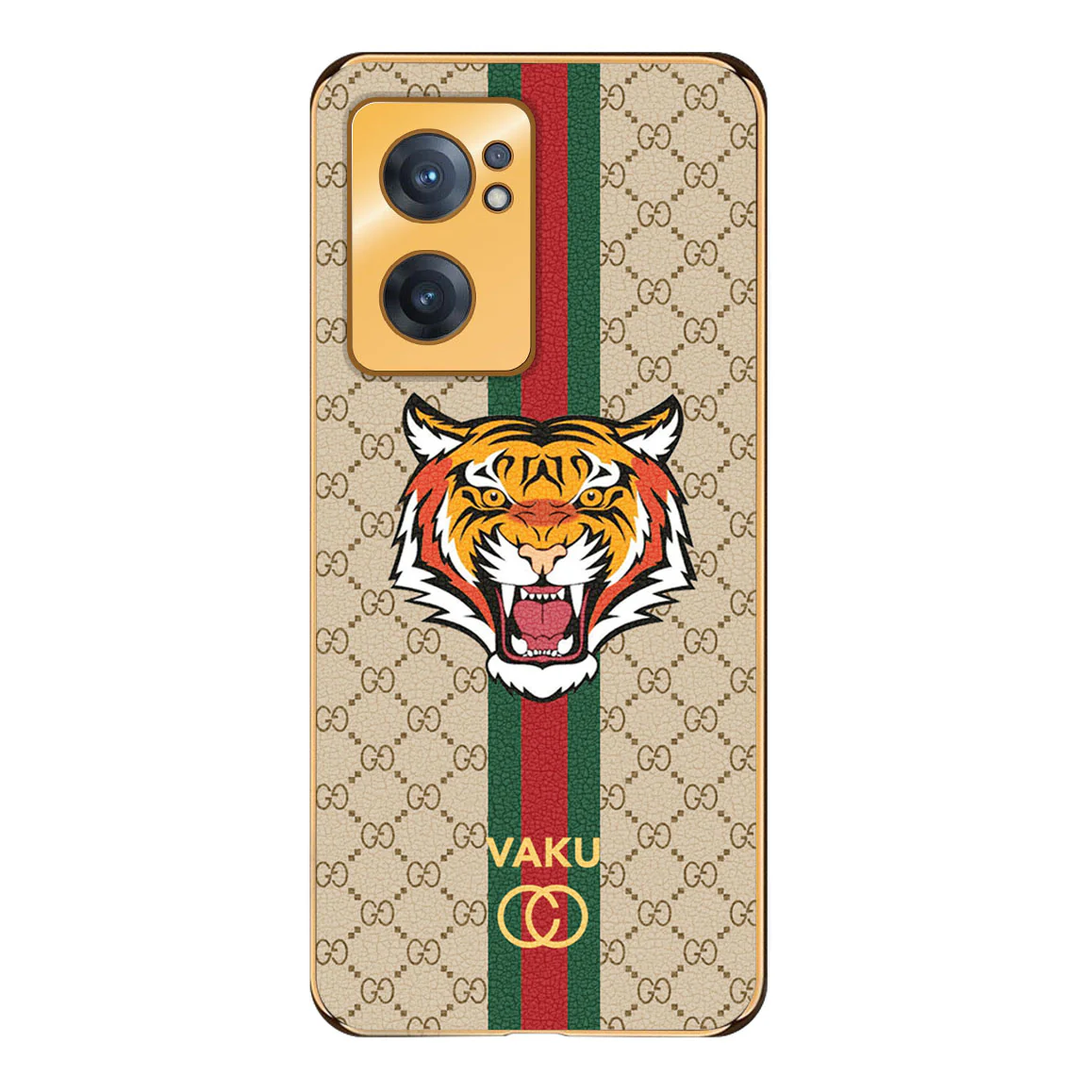 Vaku ® OnePlus Nord CE 2 5G Lynx Designer Leather Pattern Gold Electroplated Soft TPU Back Cover Case - Image 17