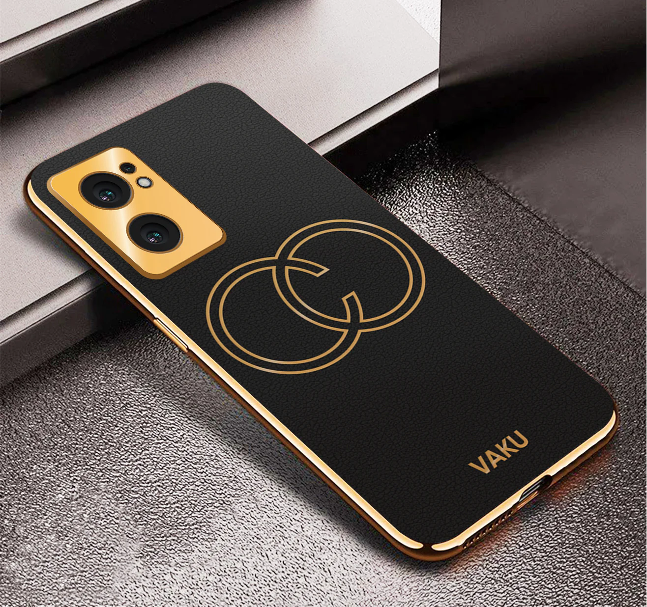 Vaku® OnePlus Nord CE 2 5G Skylar Leather Pattern Gold Electroplated Soft TPU Back Cover - Image 11