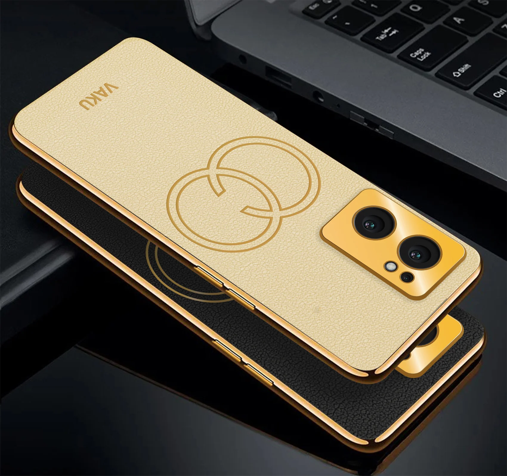 Vaku® OnePlus Nord CE 2 5G Skylar Leather Pattern Gold Electroplated Soft TPU Back Cover - Image 3