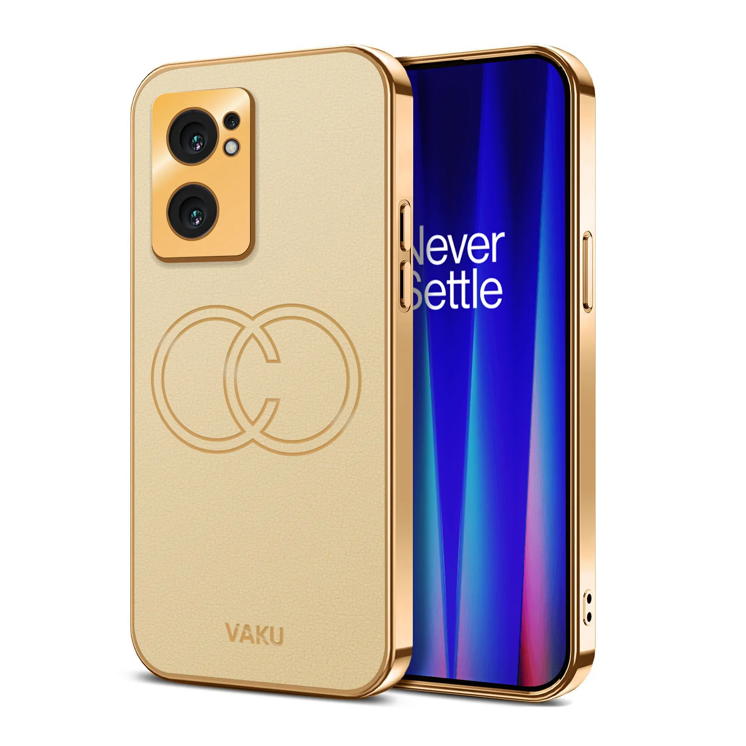 Vaku® OnePlus Nord CE 2 5G Skylar Leather Pattern Gold Electroplated Soft TPU Back Cover - Image 7