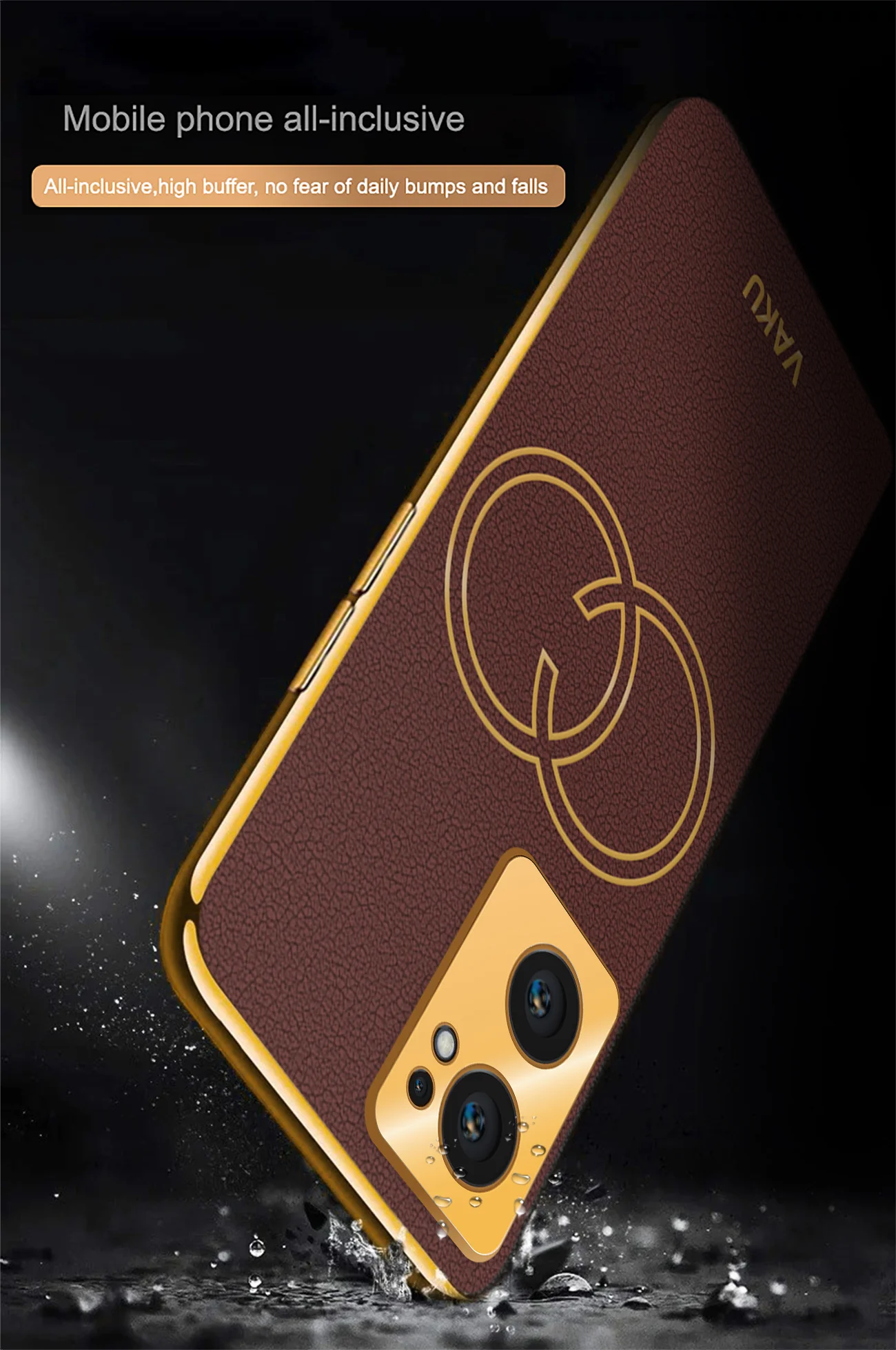 Vaku® OnePlus Nord CE 2 5G Skylar Leather Pattern Gold Electroplated Soft TPU Back Cover - Image 8