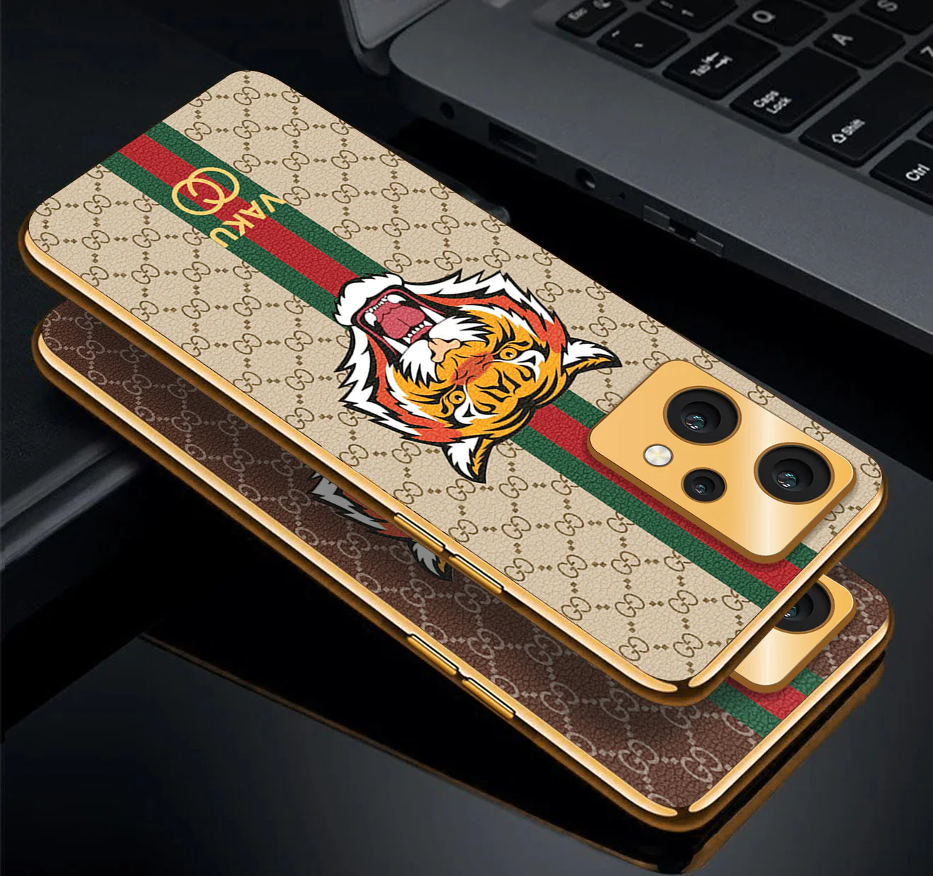 Vaku® OnePlus Nord CE 2 Lite 5G Lynx Designer Leather Pattern Gold Electroplated Soft TPU Back Cover Case - Image 13