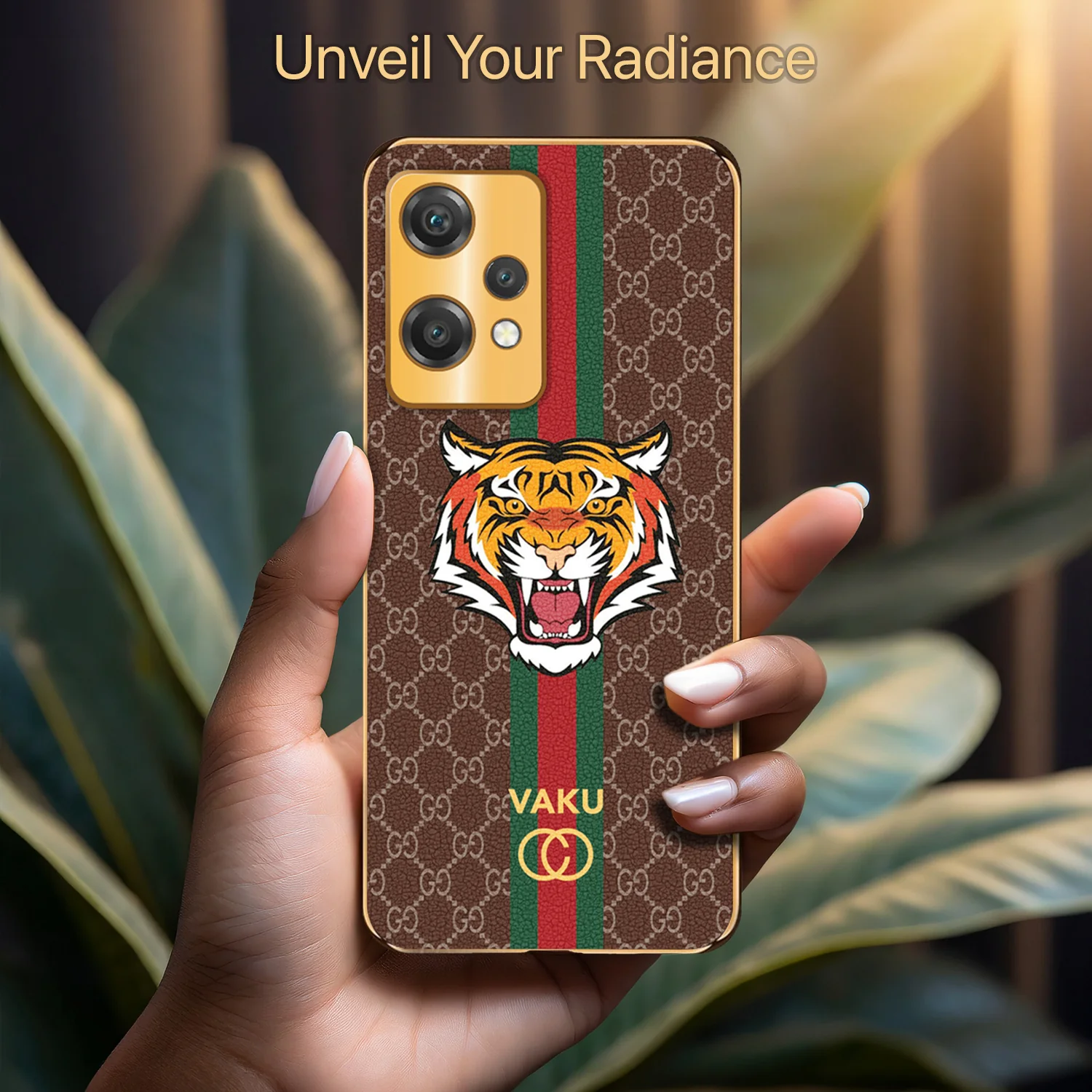 Vaku® OnePlus Nord CE 2 Lite 5G Lynx Designer Leather Pattern Gold Electroplated Soft TPU Back Cover Case - Image 15