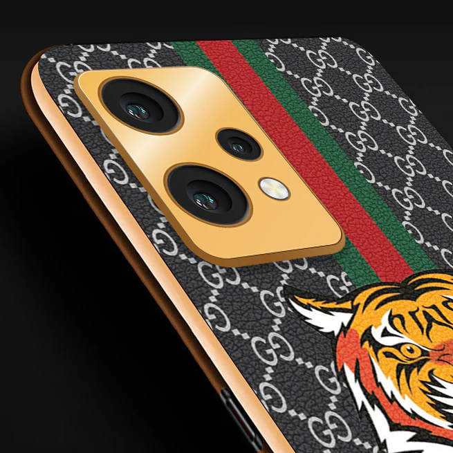 Vaku® OnePlus Nord CE 2 Lite 5G Lynx Designer Leather Pattern Gold Electroplated Soft TPU Back Cover Case - Image 4