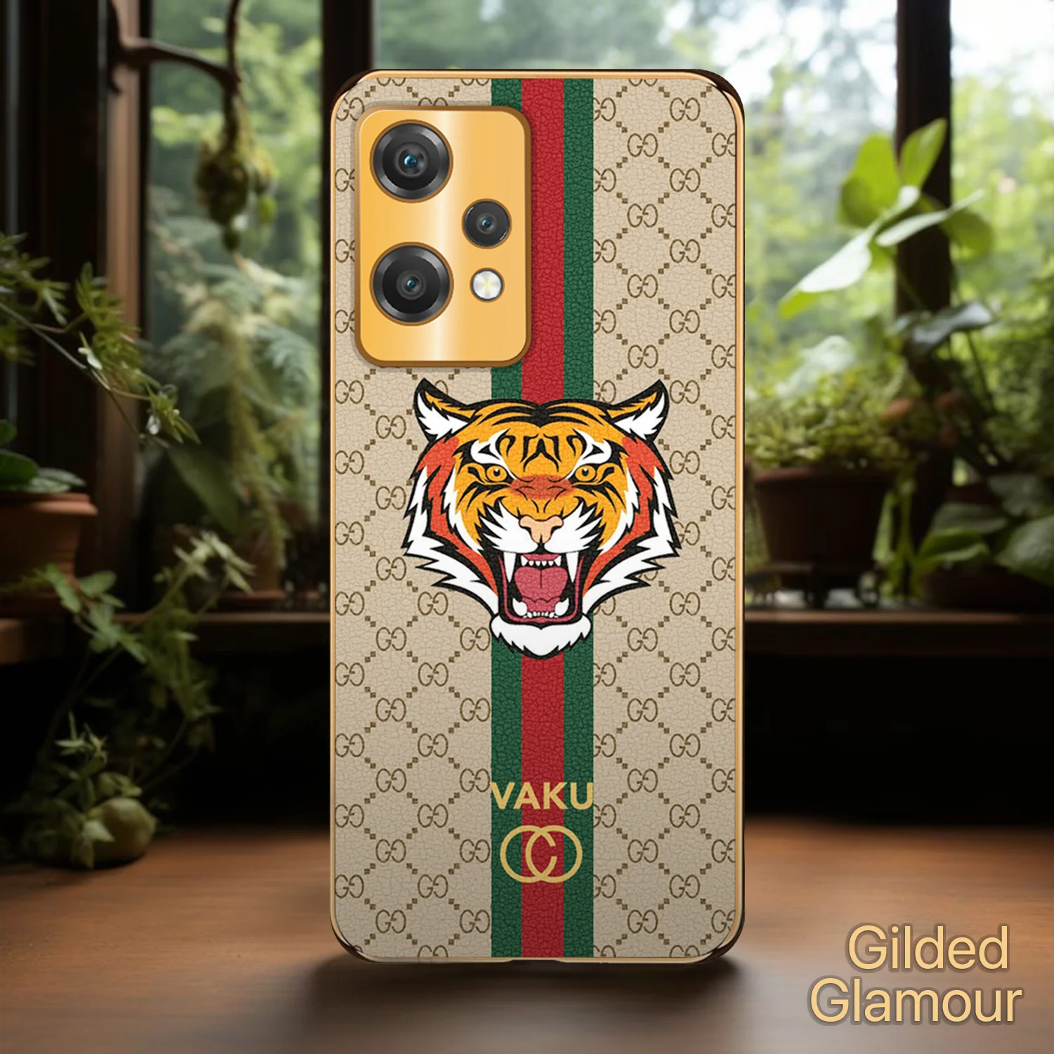 Vaku® OnePlus Nord CE 2 Lite 5G Lynx Designer Leather Pattern Gold Electroplated Soft TPU Back Cover Case - Image 9