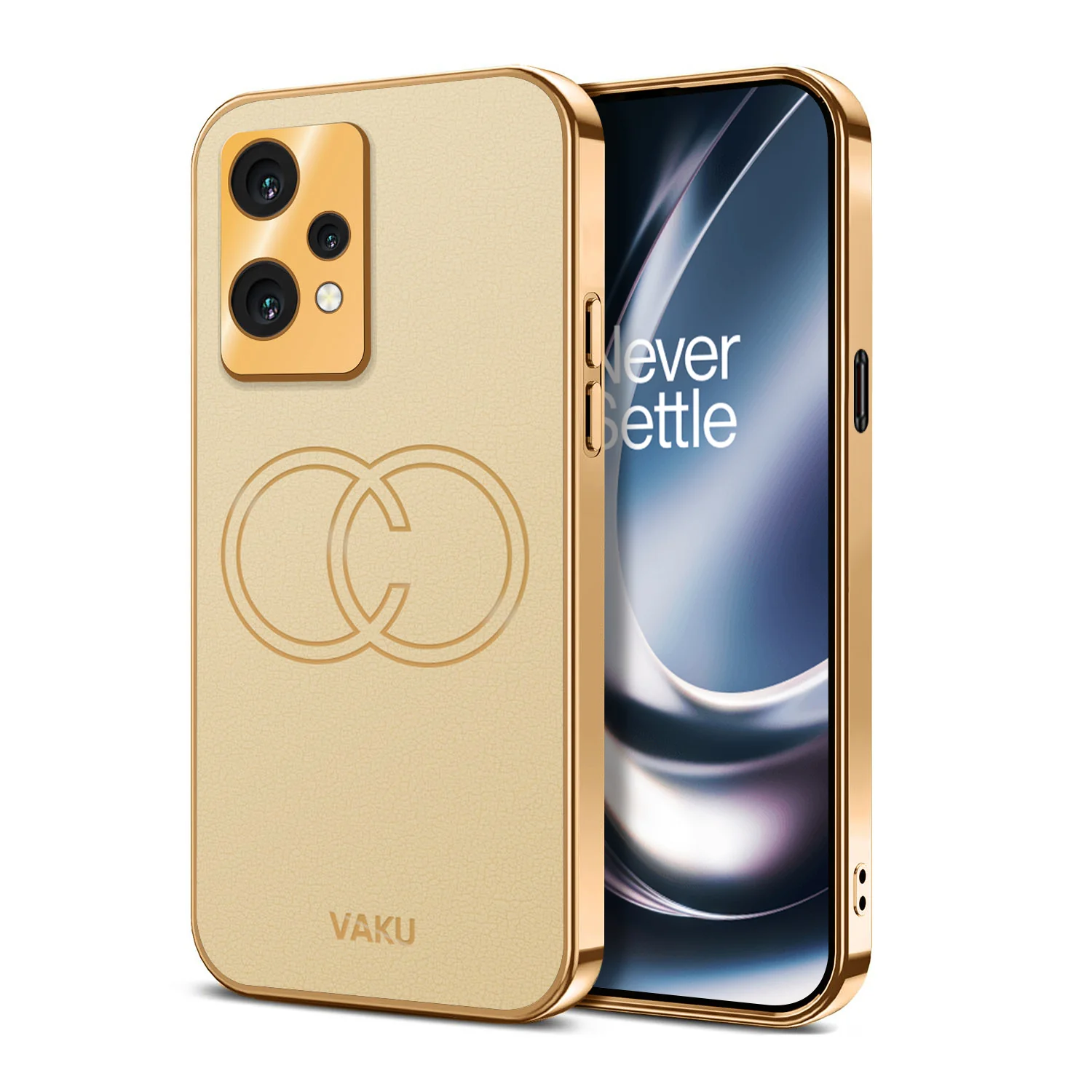 Vaku® OnePlus Nord CE 2 Lite 5G Skylar Leather Pattern Gold Electroplated Soft TPU Back Cover - Image 10