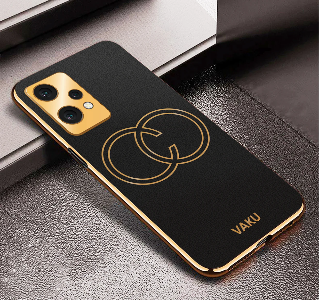 Vaku® OnePlus Nord CE 2 Lite 5G Skylar Leather Pattern Gold Electroplated Soft TPU Back Cover - Image 13