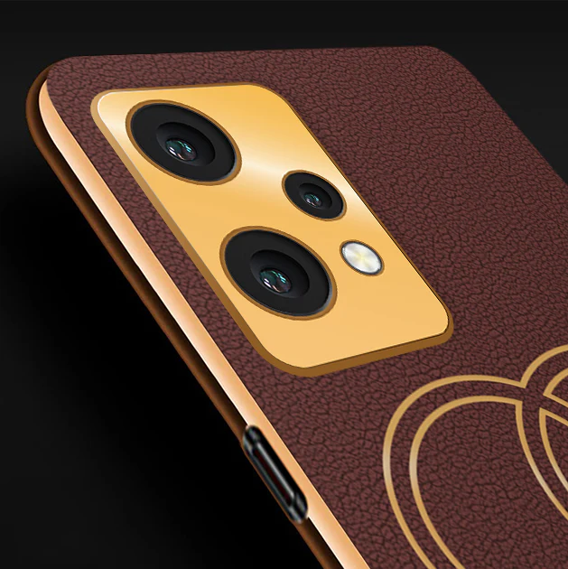 Vaku® OnePlus Nord CE 2 Lite 5G Skylar Leather Pattern Gold Electroplated Soft TPU Back Cover - Image 2