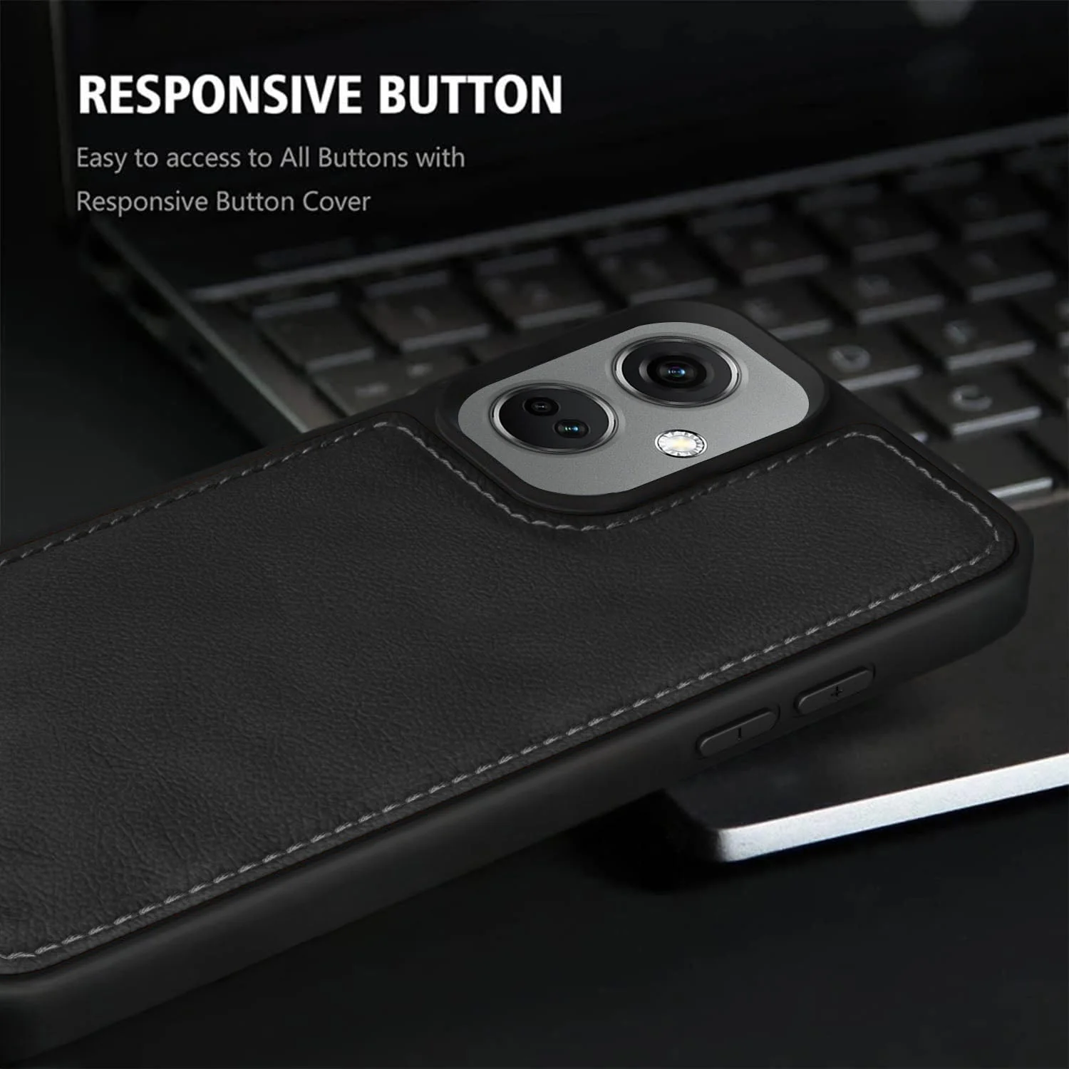 Vaku ® OnePlus Nord CE 3 5G Luxe Premium Leather Stitched Protective Back Cover - Image 11