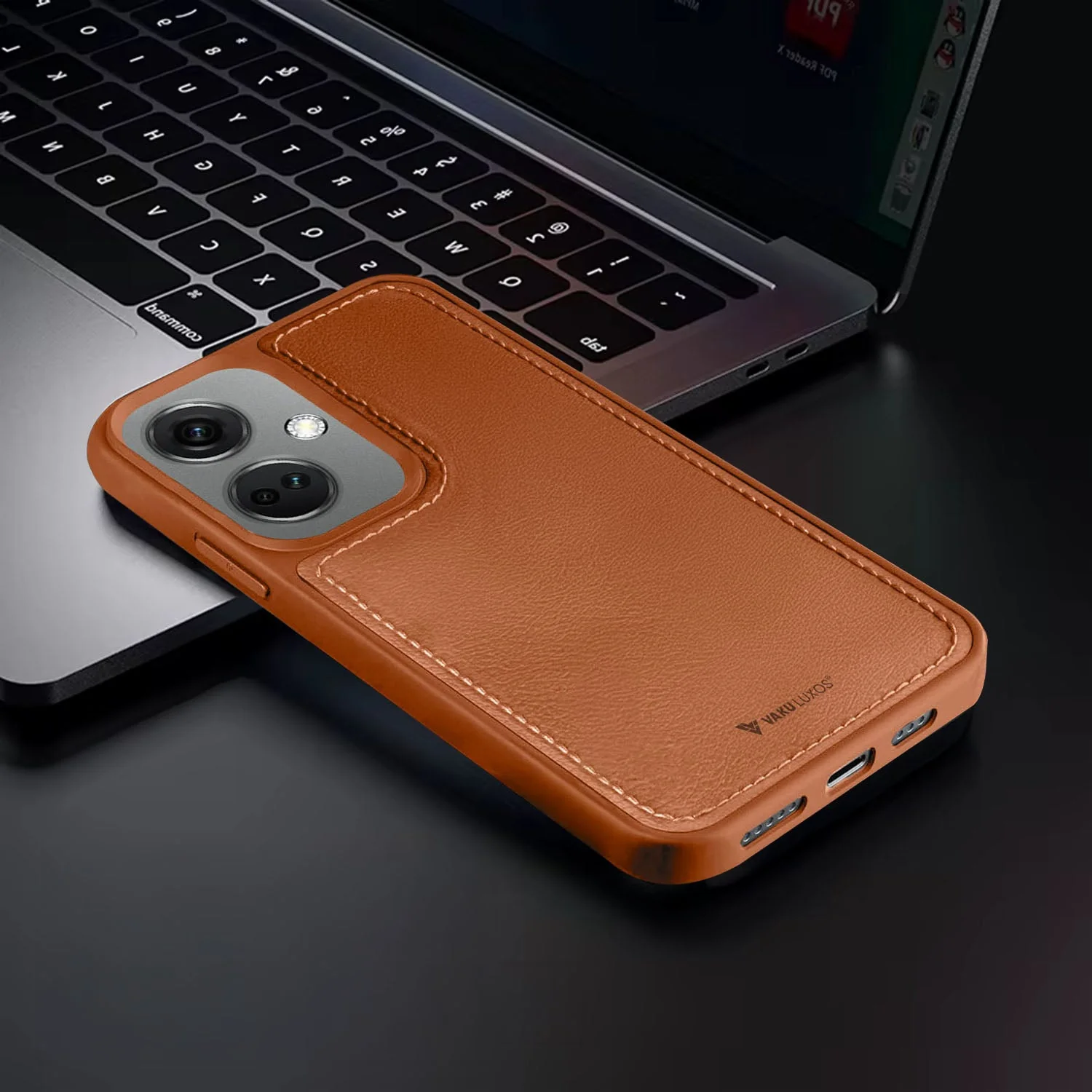 Vaku ® OnePlus Nord CE 3 5G Luxe Premium Leather Stitched Protective Back Cover - Image 9