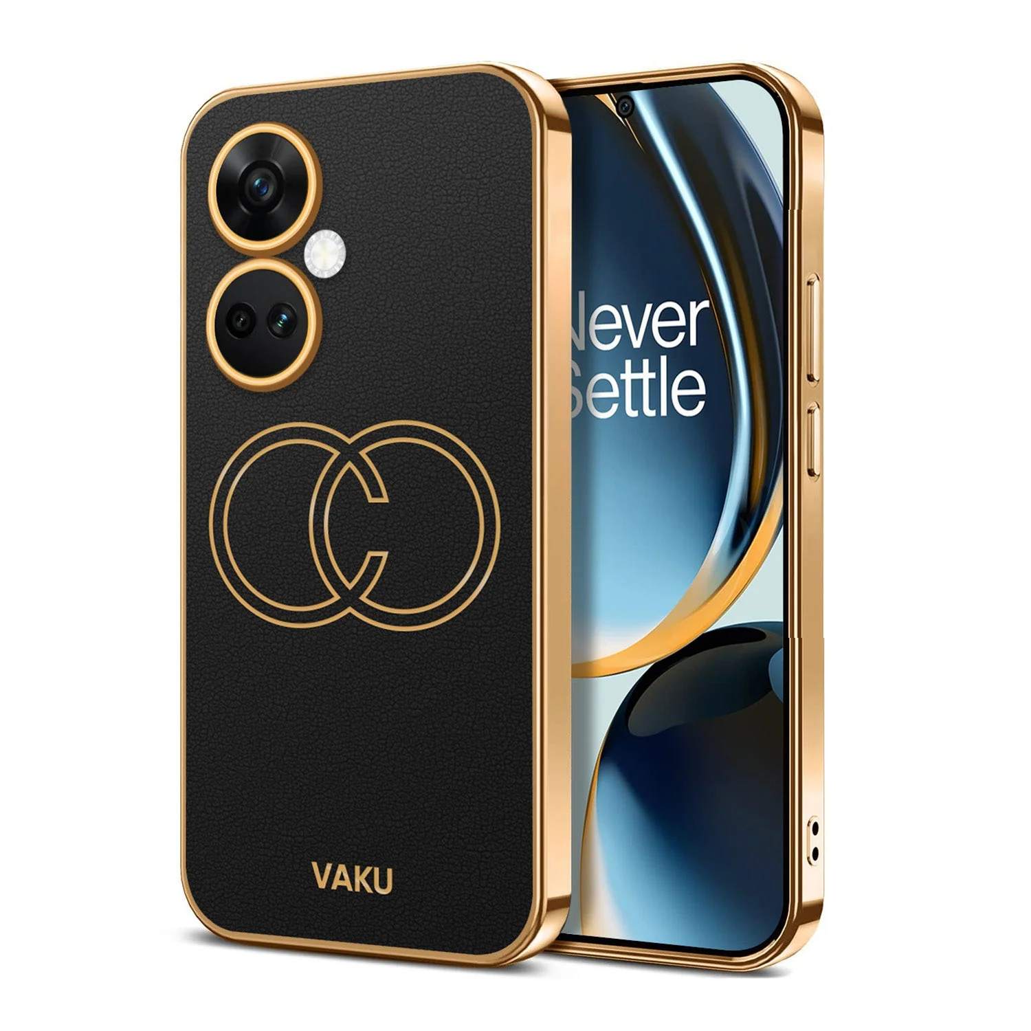 Vaku® OnePlus Nord CE 3 5G Skylar Leather Pattern Gold Electroplated Soft TPU Back Cover - Image 10
