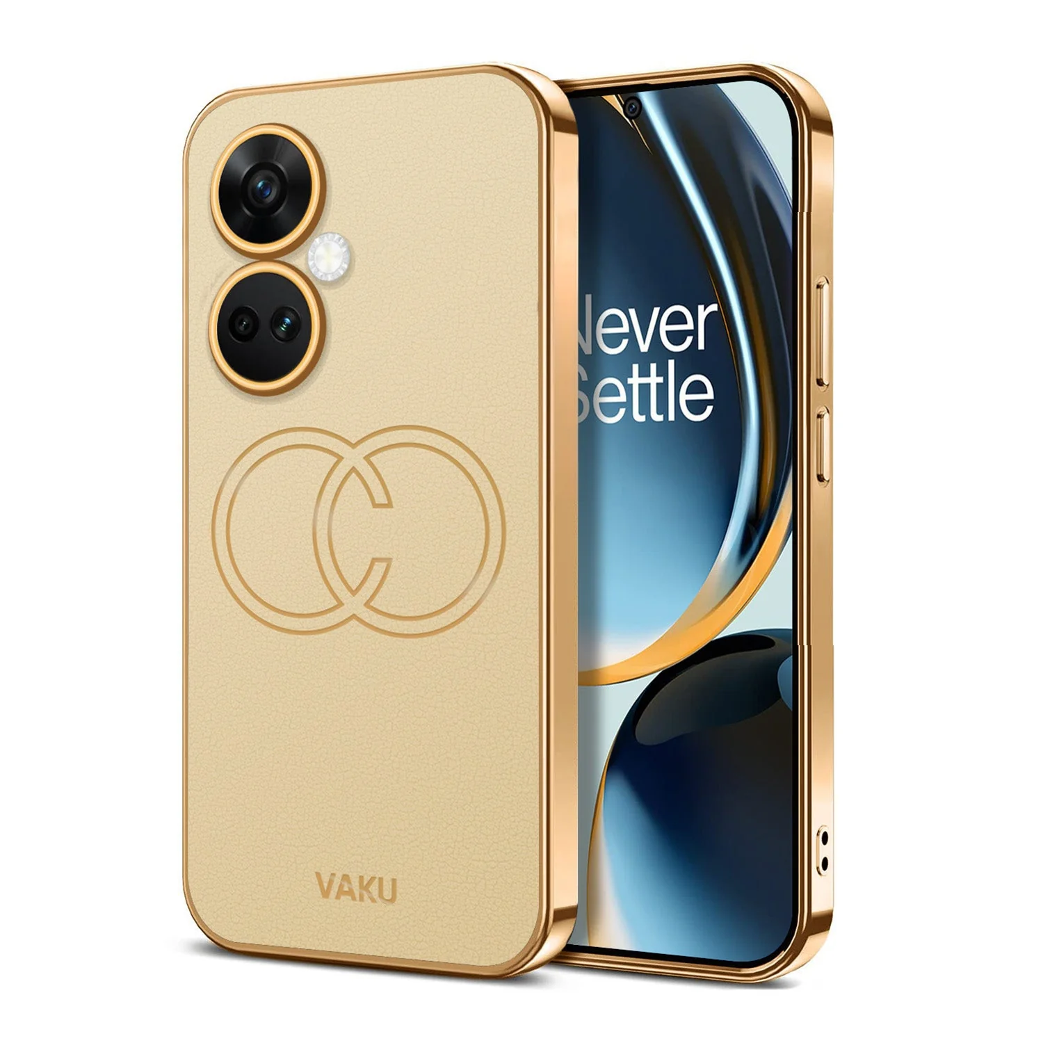 Vaku® OnePlus Nord CE 3 5G Skylar Leather Pattern Gold Electroplated Soft TPU Back Cover - Image 11