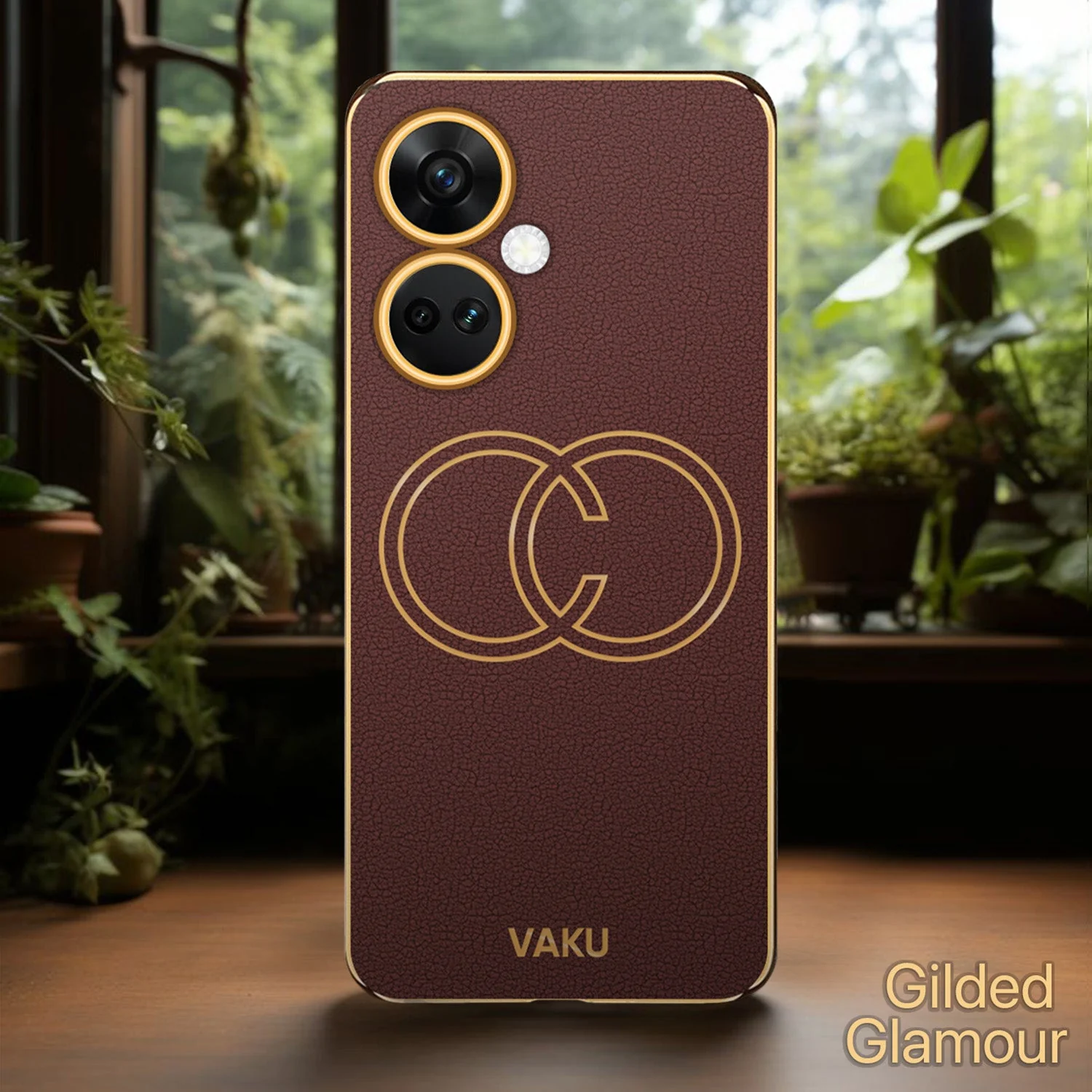 Vaku® OnePlus Nord CE 3 5G Skylar Leather Pattern Gold Electroplated Soft TPU Back Cover - Image 13