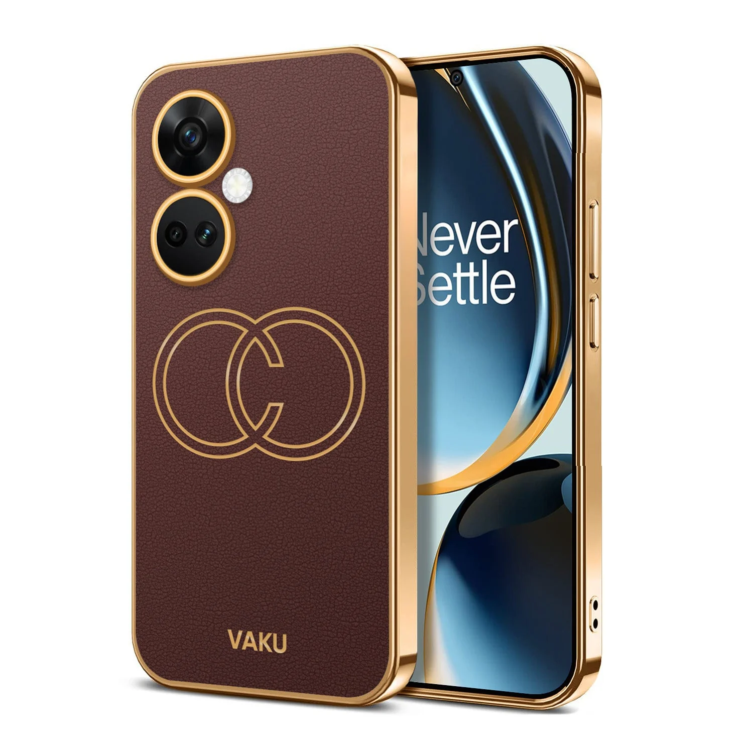 Vaku® OnePlus Nord CE 3 5G Skylar Leather Pattern Gold Electroplated Soft TPU Back Cover - Image 9