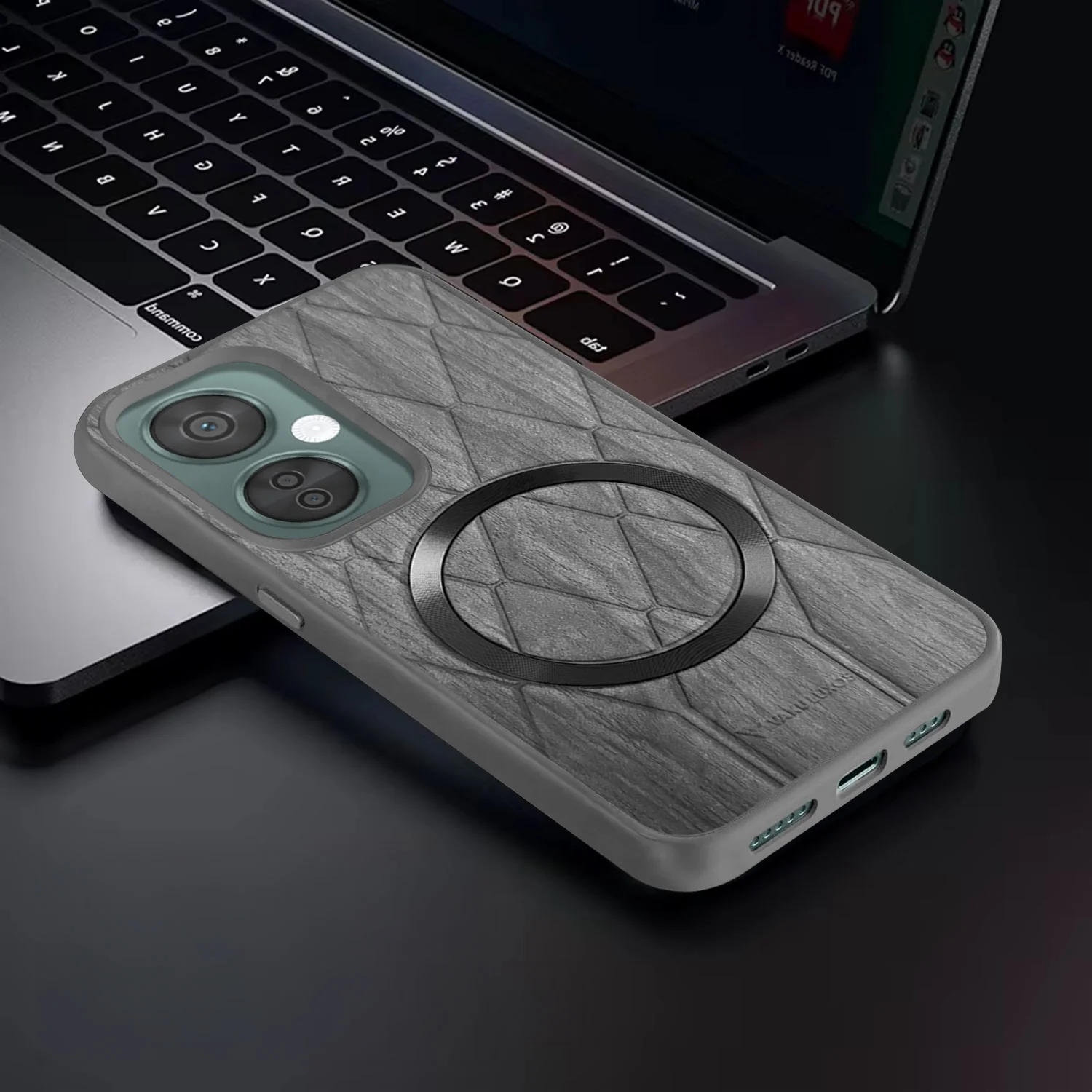 Vaku ® OnePlus Nord CE 3 Lite Diamond Plume Pattern Magnetic Magsafe Back Cover - Image 17
