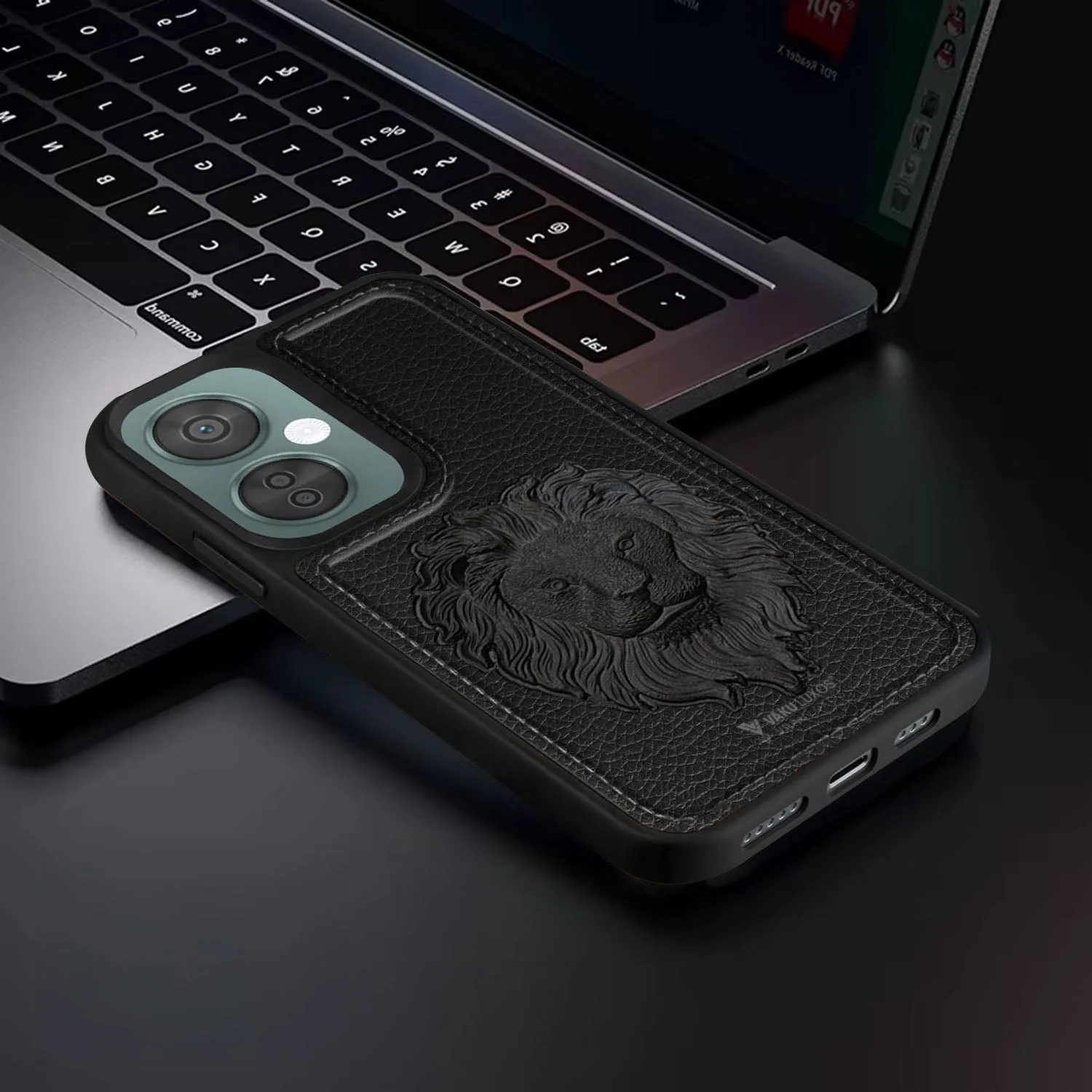 Vaku ® OnePlus Nord CE 3 Lite Lion Embossed Luxury Designer Leather Back Cover - Image 10