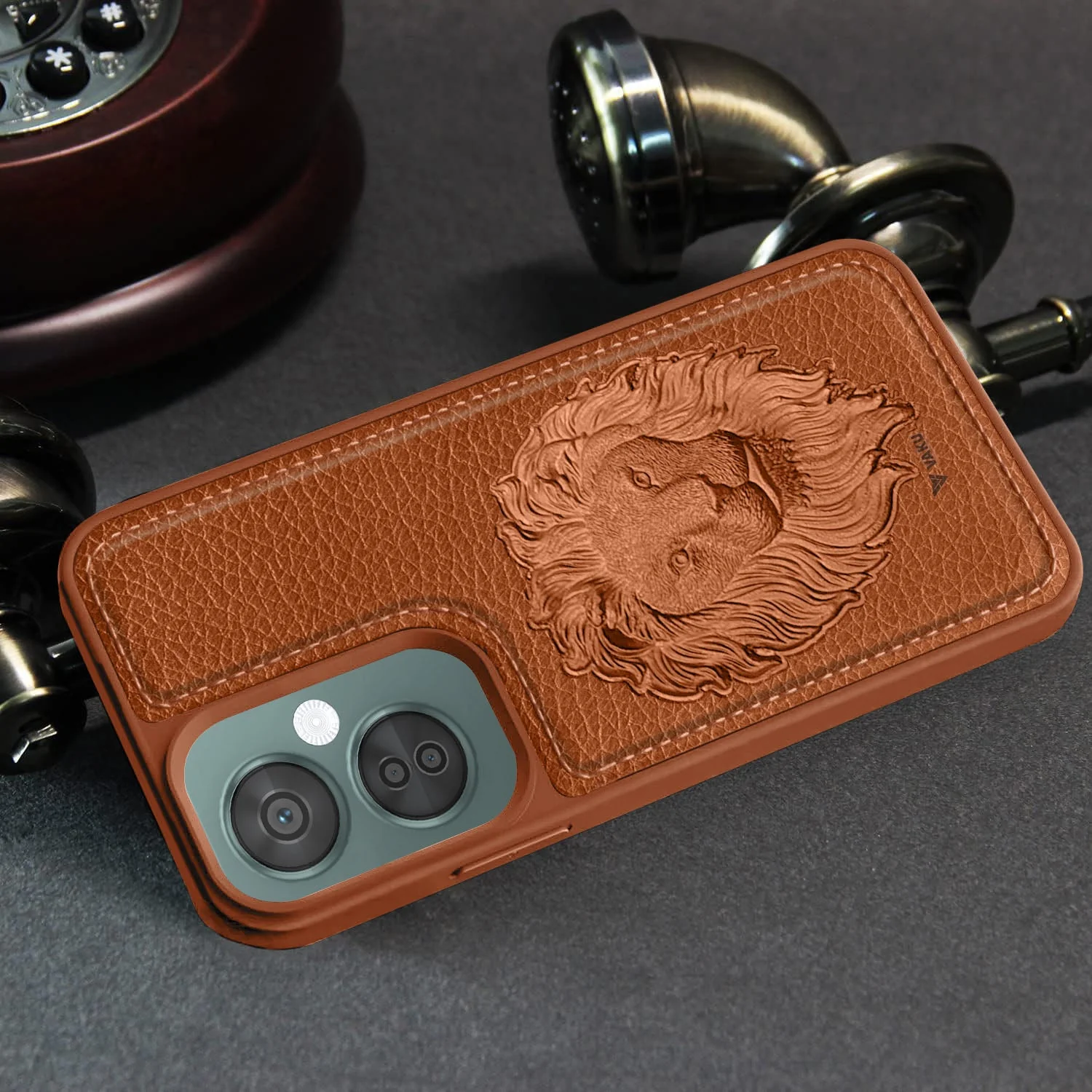 Vaku ® OnePlus Nord CE 3 Lite Lion Embossed Luxury Designer Leather Back Cover - Image 7