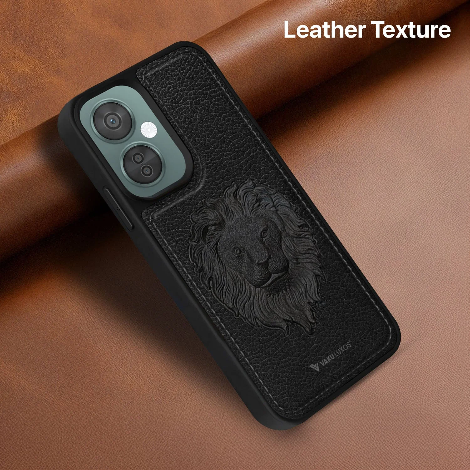 Vaku ® OnePlus Nord CE 3 Lite Lion Embossed Luxury Designer Leather Back Cover - Image 8