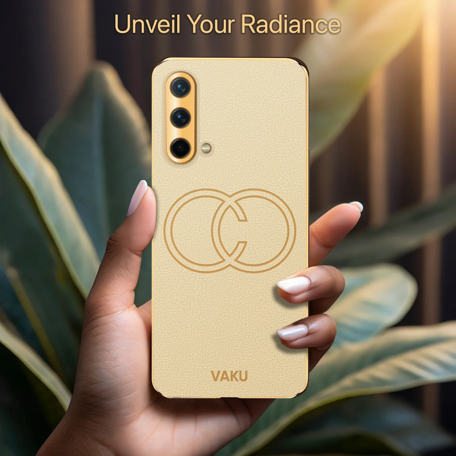 Vaku® OnePlus Nord CE Skylar Leather Pattern Gold Electroplated Soft TPU Back Cover - Image 13