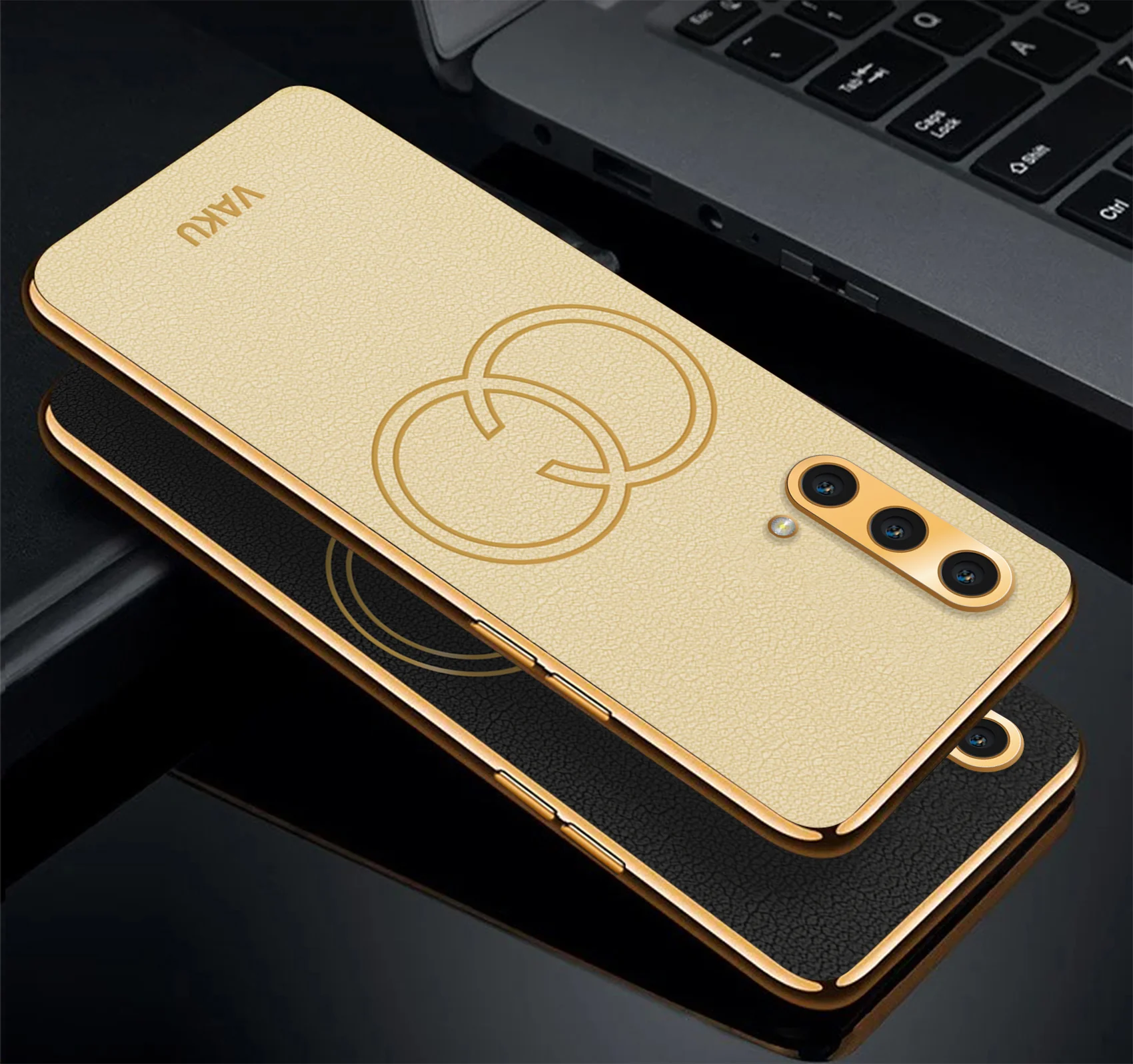 Vaku® OnePlus Nord CE Skylar Leather Pattern Gold Electroplated Soft TPU Back Cover - Image 15