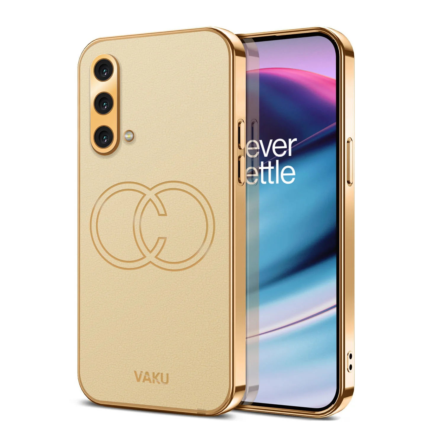Vaku® OnePlus Nord CE Skylar Leather Pattern Gold Electroplated Soft TPU Back Cover - Image 5