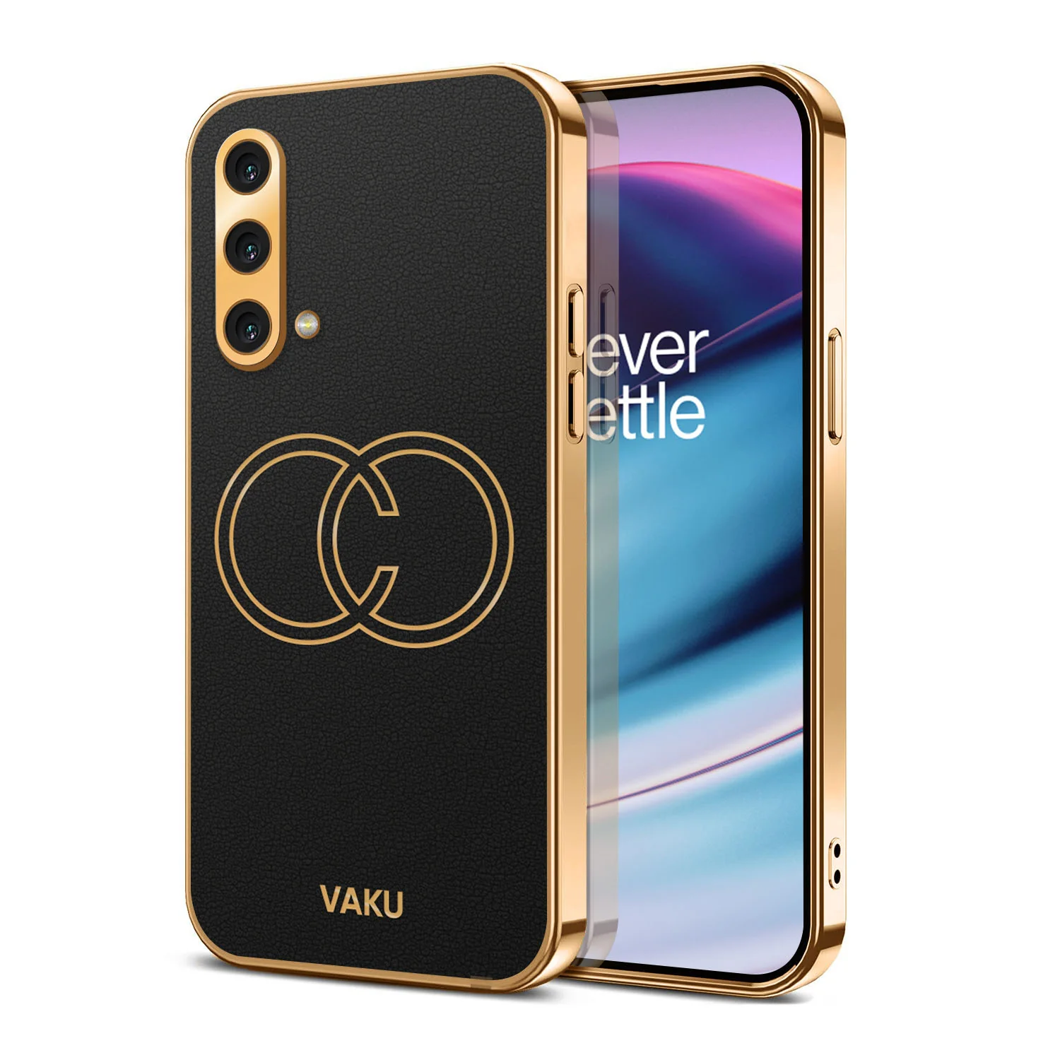 Vaku® OnePlus Nord CE Skylar Leather Pattern Gold Electroplated Soft TPU Back Cover - Image 6