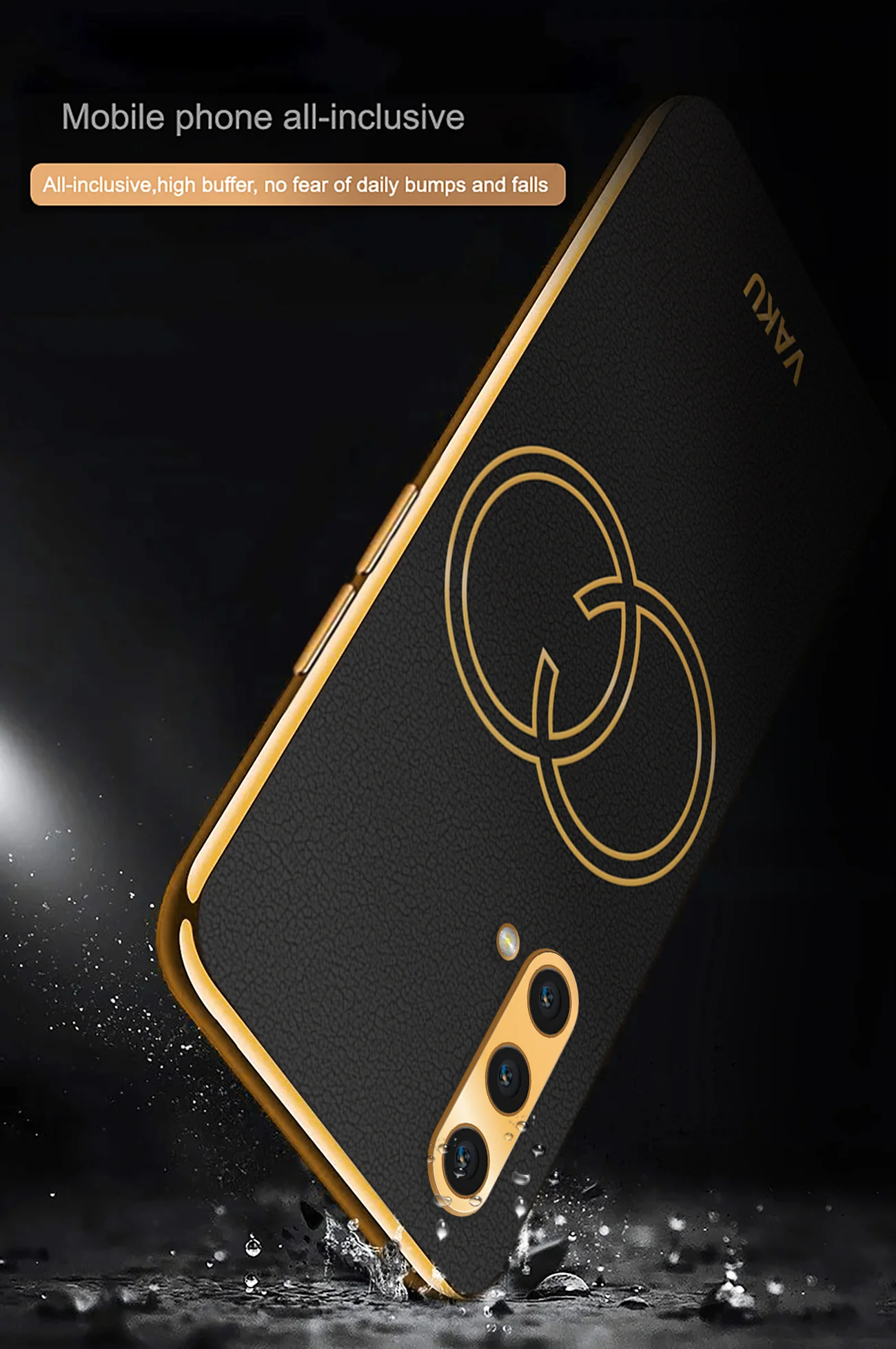Vaku® OnePlus Nord CE Skylar Leather Pattern Gold Electroplated Soft TPU Back Cover - Image 9