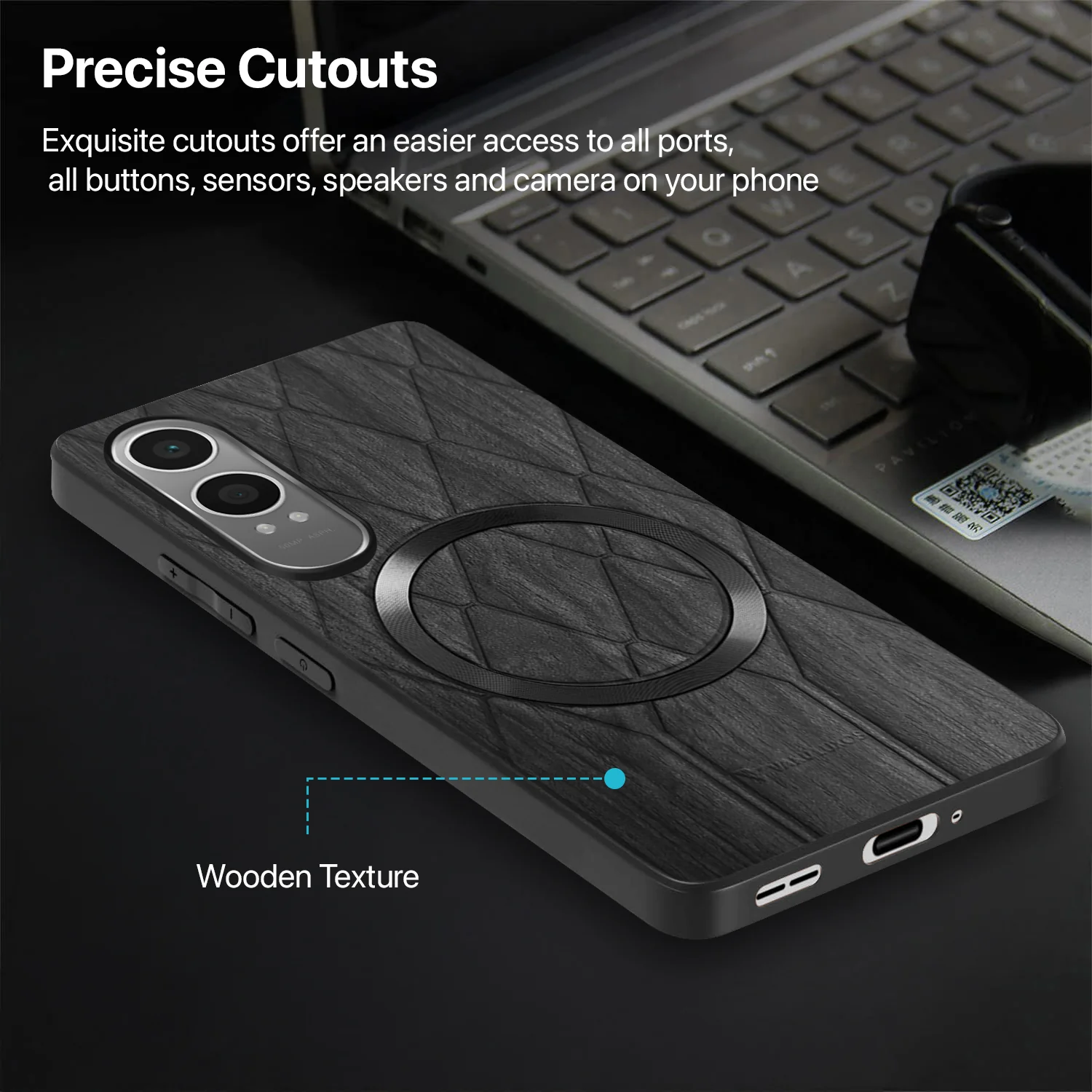 Vaku ® OnePlus Nord CE4 Lite 5G Diamond Plume Pattern Magnetic Magsafe Back Cover - Image 10