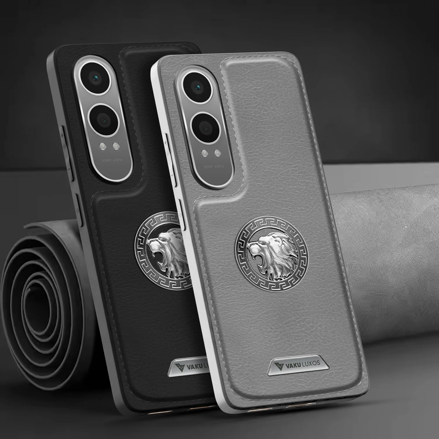 Vaku ® OnePlus Nord CE4 Lite 5G Regal Shield Metal Lion Engraved Leather Back Cover - Image 10