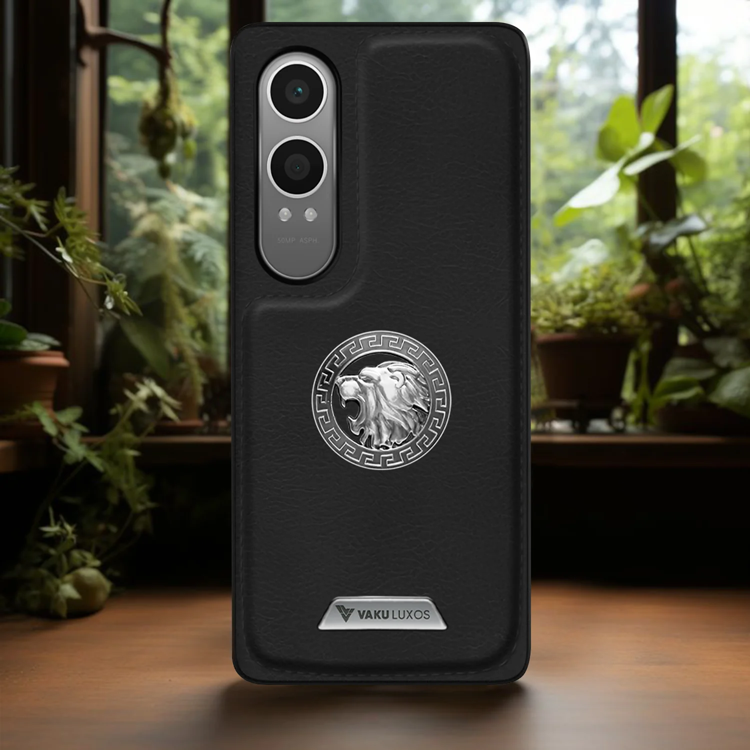 Vaku ® OnePlus Nord CE4 Lite 5G Regal Shield Metal Lion Engraved Leather Back Cover - Image 11