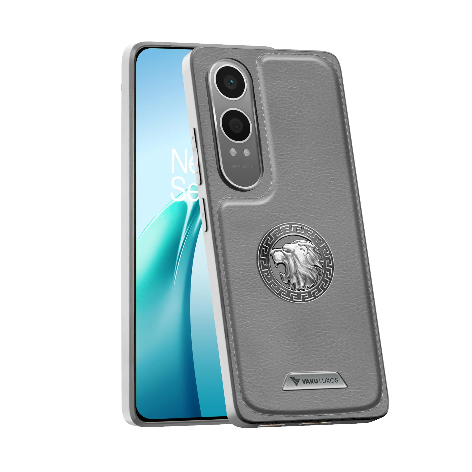 Vaku ® OnePlus Nord CE4 Lite 5G Regal Shield Metal Lion Engraved Leather Back Cover - Image 3