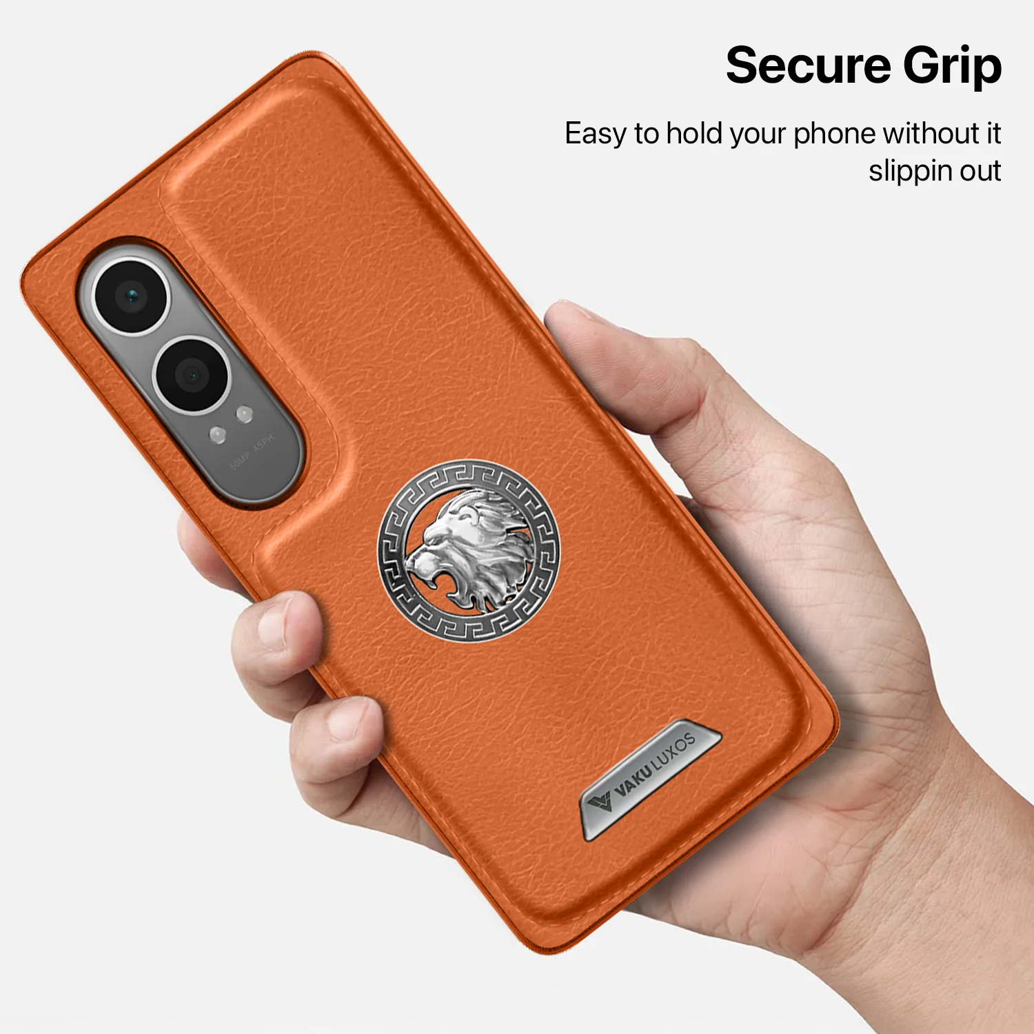 Vaku ® OnePlus Nord CE4 Lite 5G Regal Shield Metal Lion Engraved Leather Back Cover - Image 9