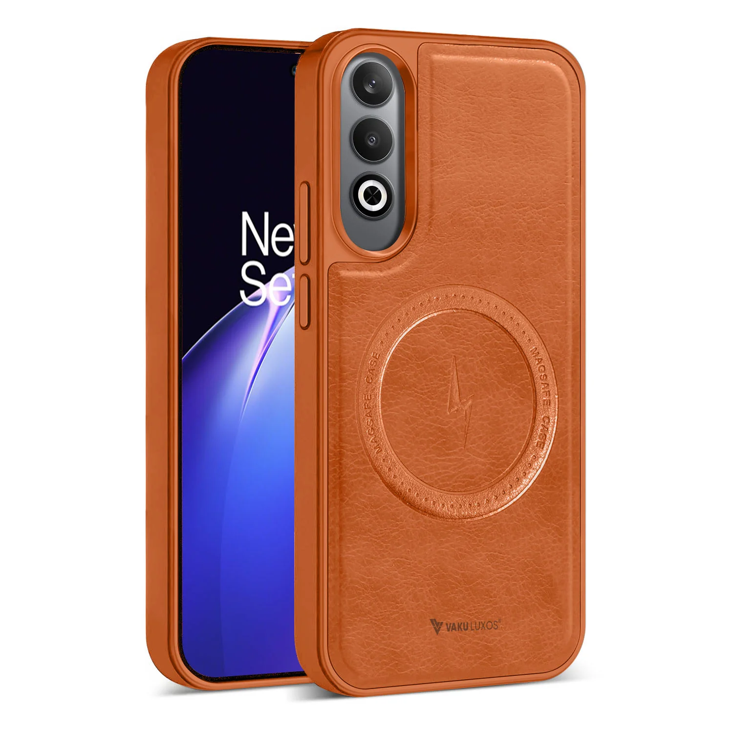 Vaku ® OnePlus Nord CE4 Maxtron Leather Stitched Magnetic Magsafe Back Cover