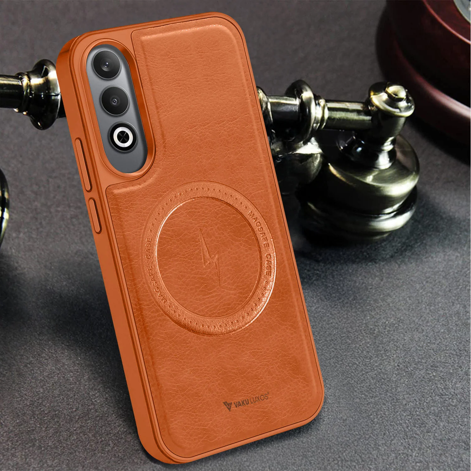 Vaku ® OnePlus Nord CE4 Maxtron Leather Stitched Magnetic Magsafe Back Cover - Image 14