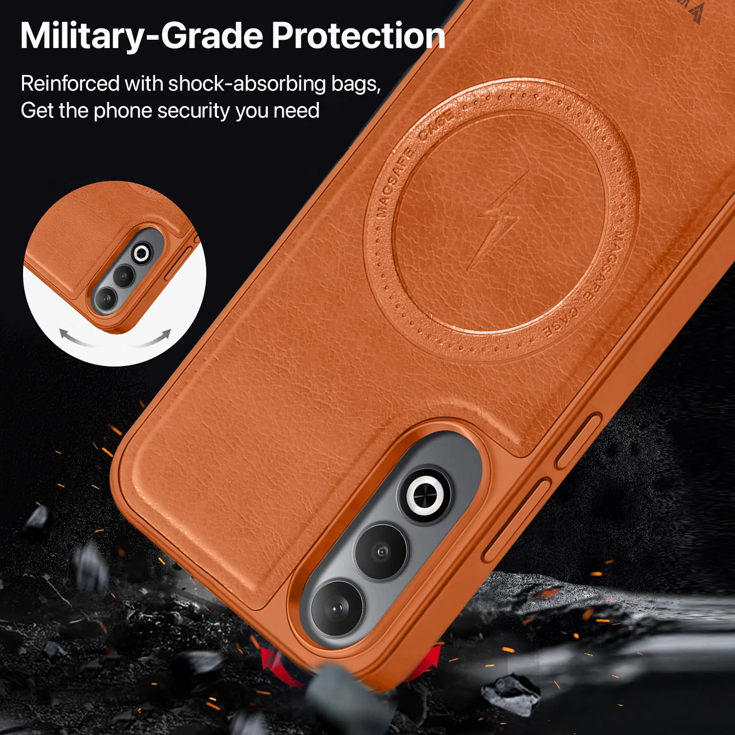 Vaku ® OnePlus Nord CE4 Maxtron Leather Stitched Magnetic Magsafe Back Cover - Image 3