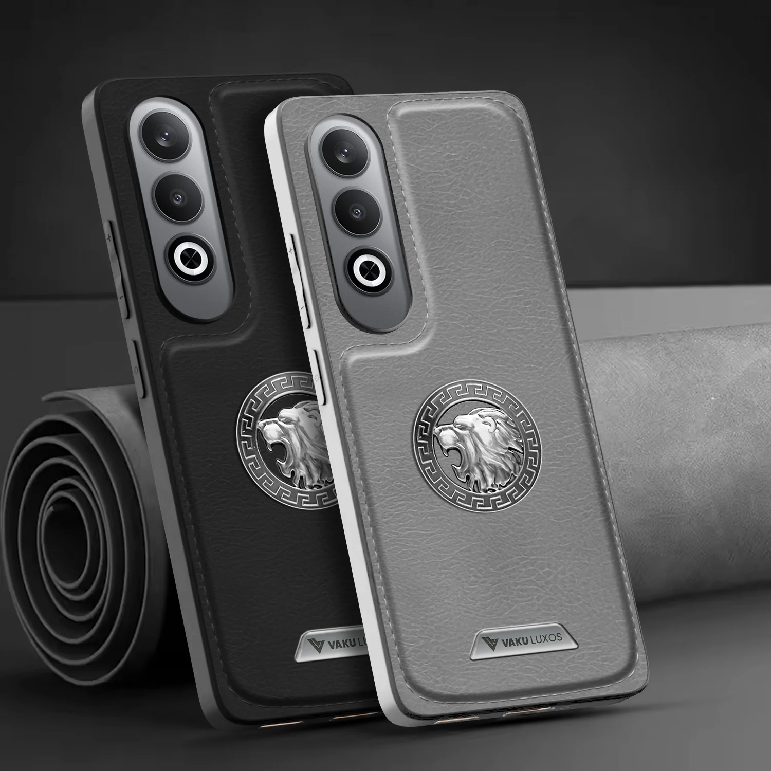 Vaku ® OnePlus Nord CE4 Regal Shield Metal Lion Engraved Leather Back Cover - Image 11