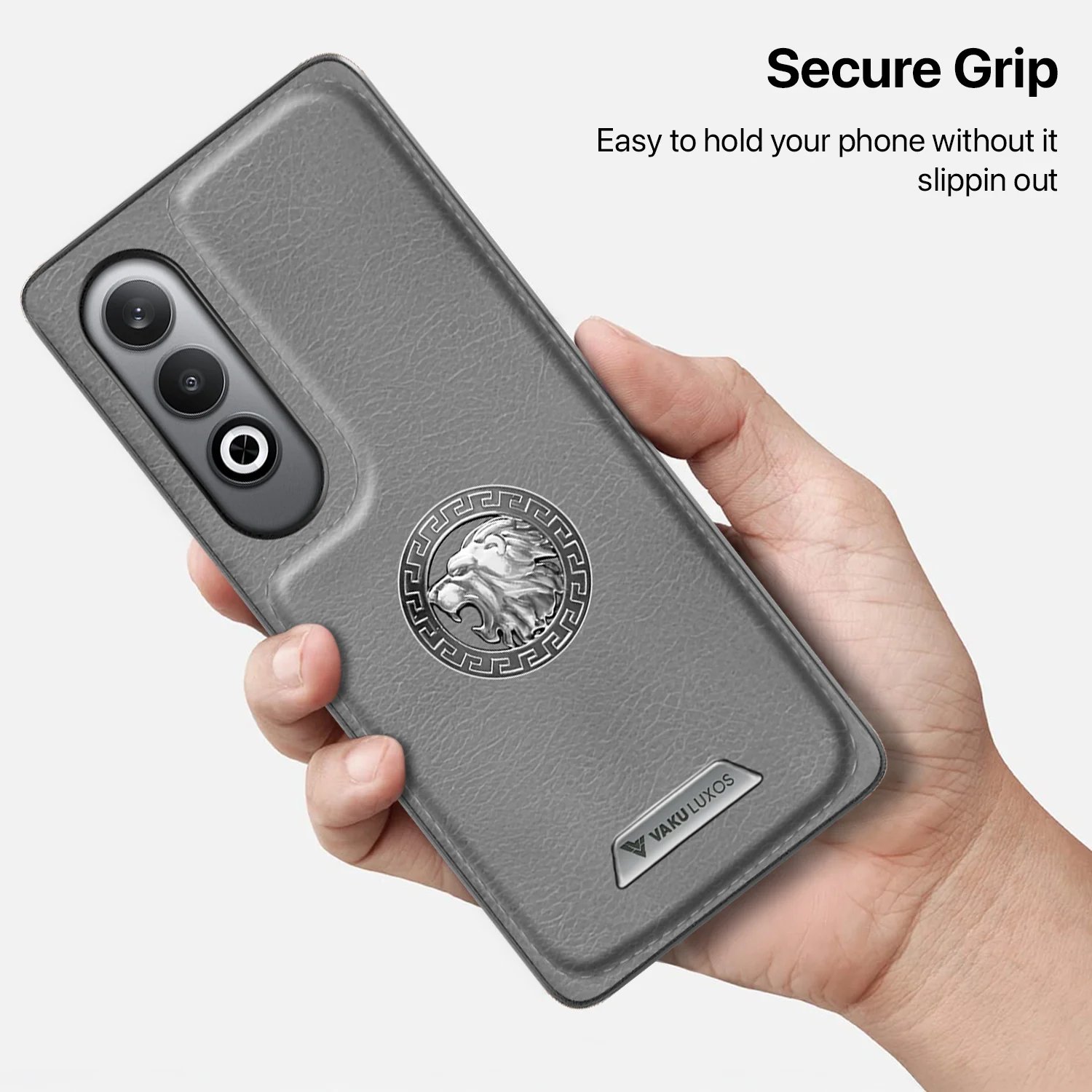 Vaku ® OnePlus Nord CE4 Regal Shield Metal Lion Engraved Leather Back Cover - Image 8