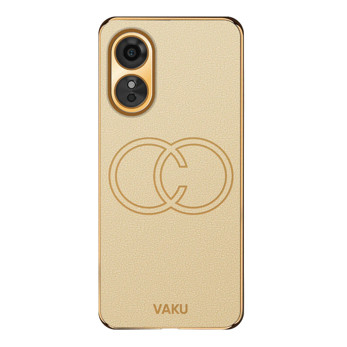 Vaku® Oppo A17 Skylar Leather Pattern Gold Electroplated Soft TPU Back Cover - Image 13
