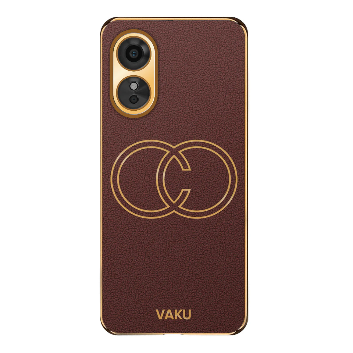 Vaku® Oppo A17 Skylar Leather Pattern Gold Electroplated Soft TPU Back Cover - Image 18