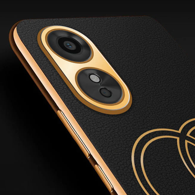 Vaku® Oppo A17 Skylar Leather Pattern Gold Electroplated Soft TPU Back Cover - Image 8