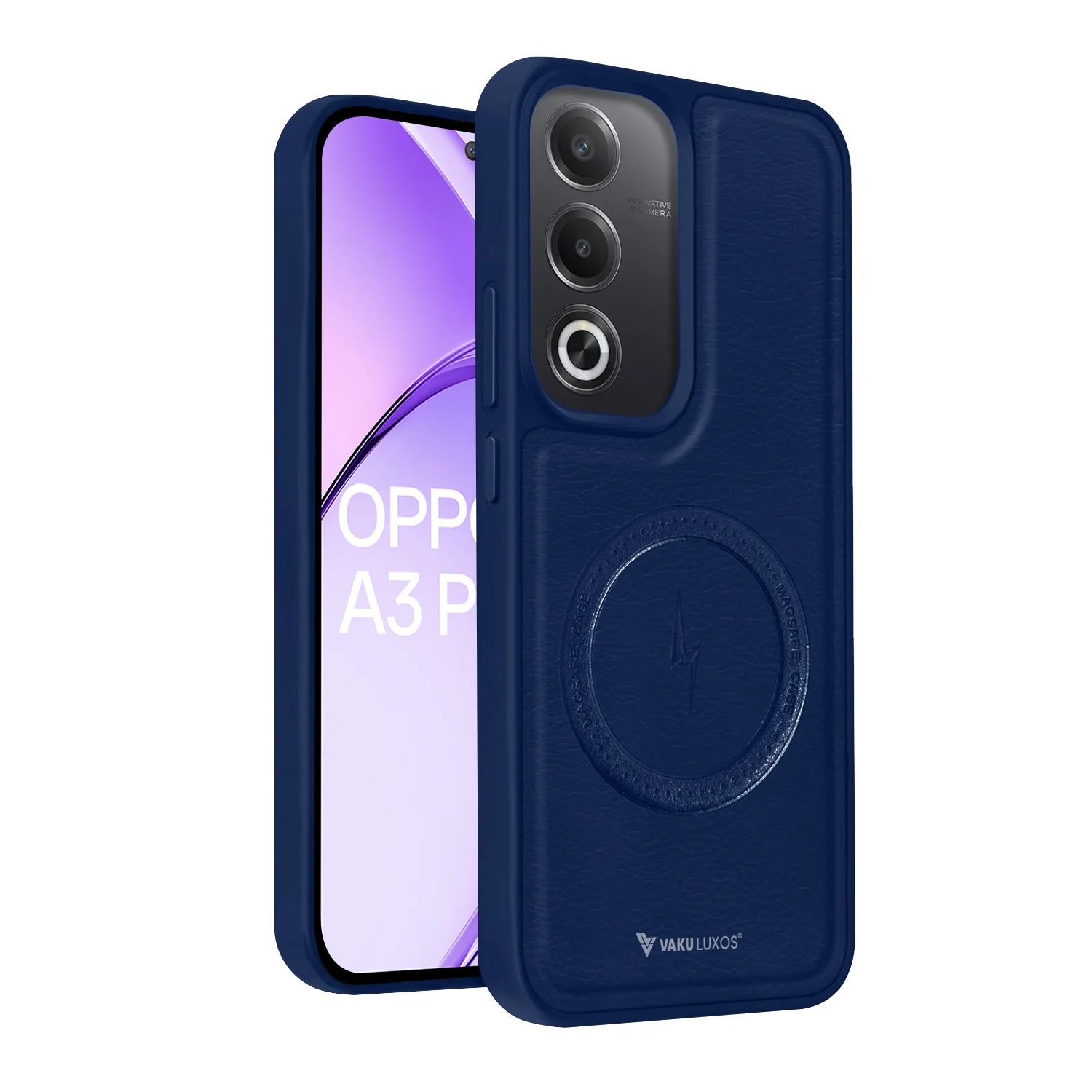 Vaku ® Oppo A3 Pro 5G Maxtron Leather Stitched Magnetic Magsafe Back Cover - Image 3