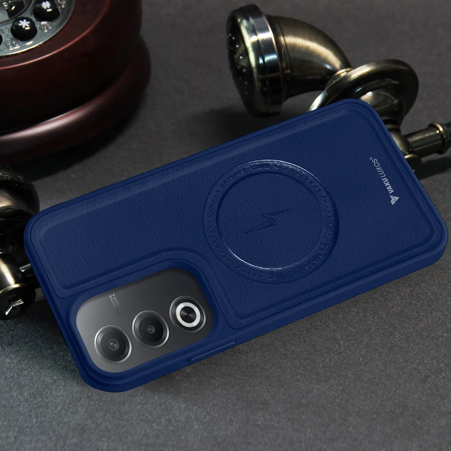 Vaku ® Oppo A3 Pro 5G Maxtron Leather Stitched Magnetic Magsafe Back Cover - Image 9